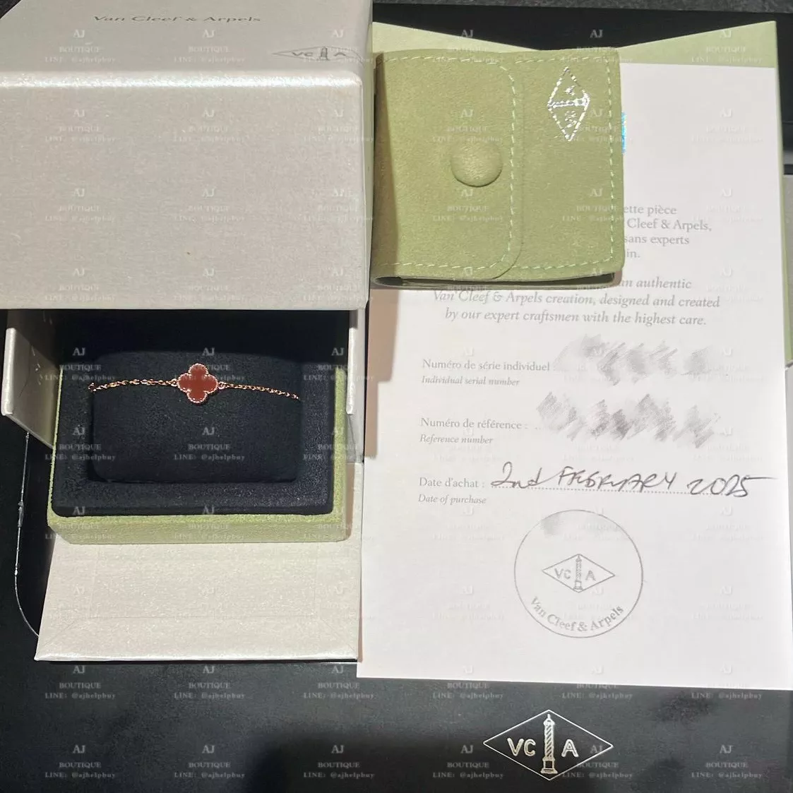 Vca Van Cleef Arpels Alhambra Bracelet 經典紅玉髓手鍊 代購主圖