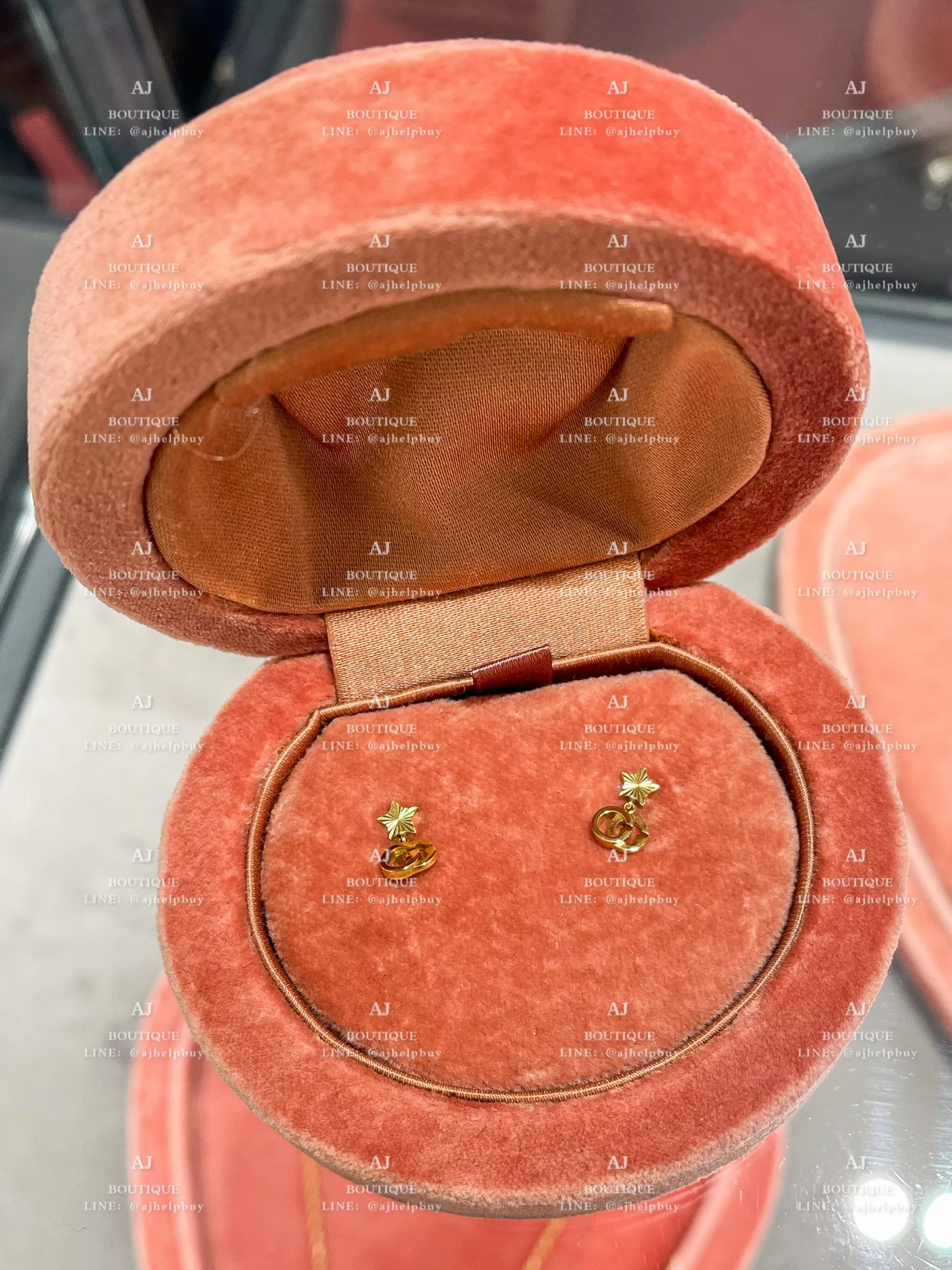 Gucci 針式耳環 18K 星星雙G 代購主圖
