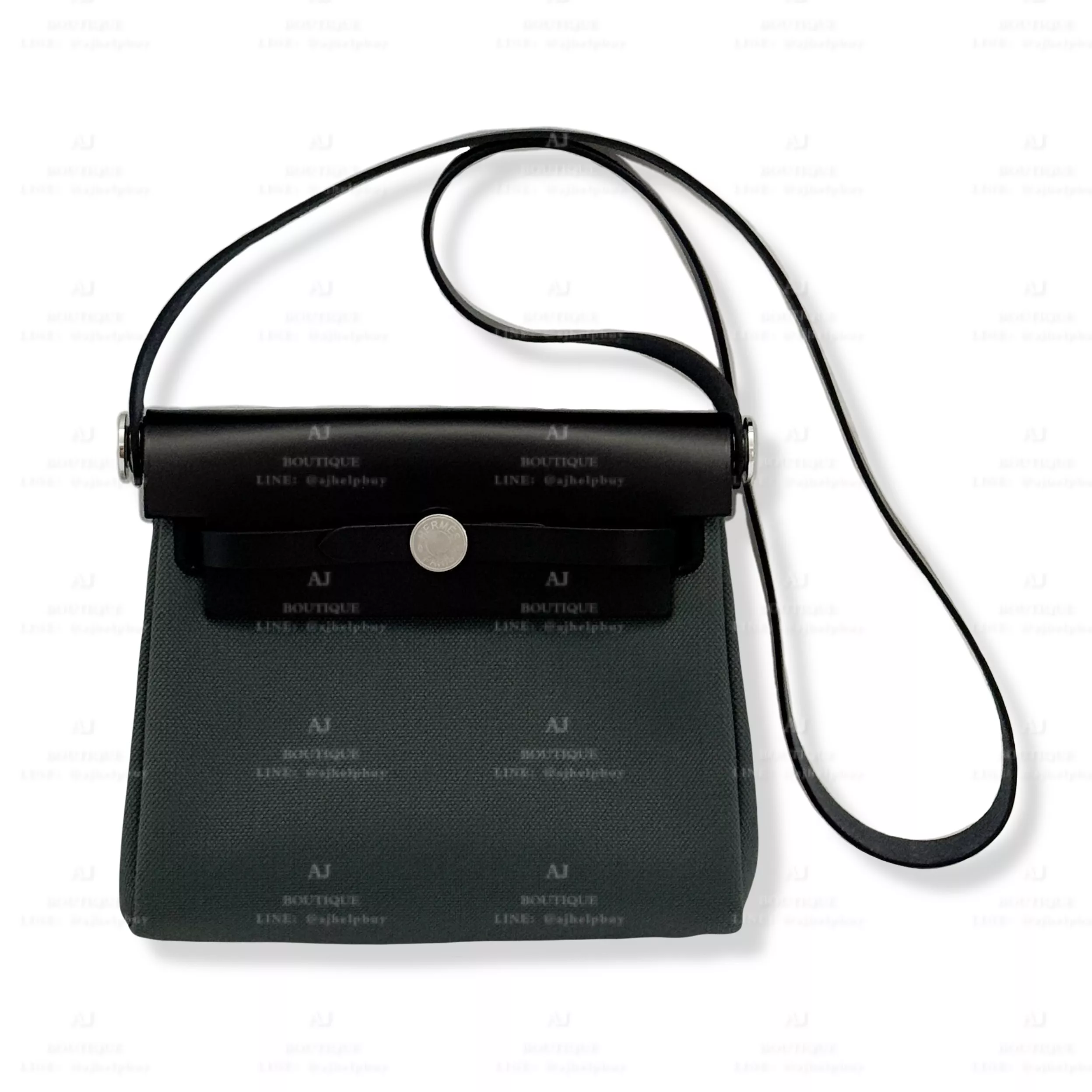 Hermes Mini Herbag 灰綠 銀釦 代購主圖