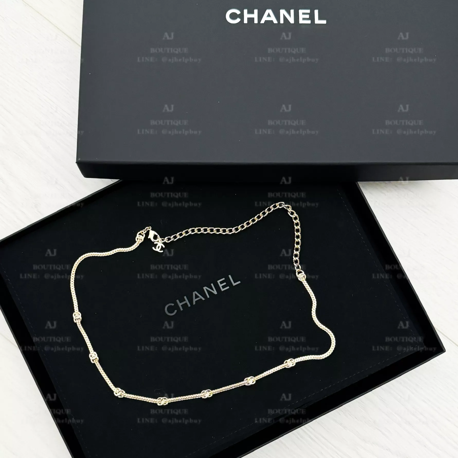 Chanel 缺貨款 7花雙C項鍊 淡金 代購主圖