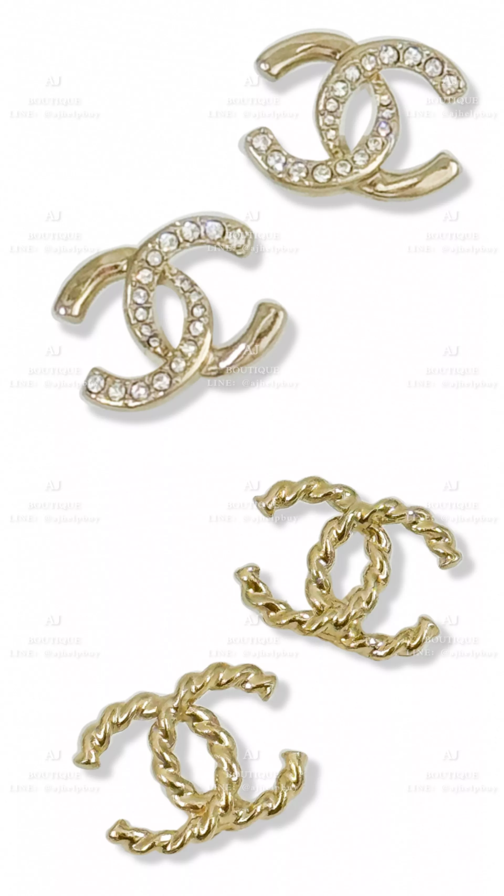 Chanel 針式耳環 淡金 代購主圖