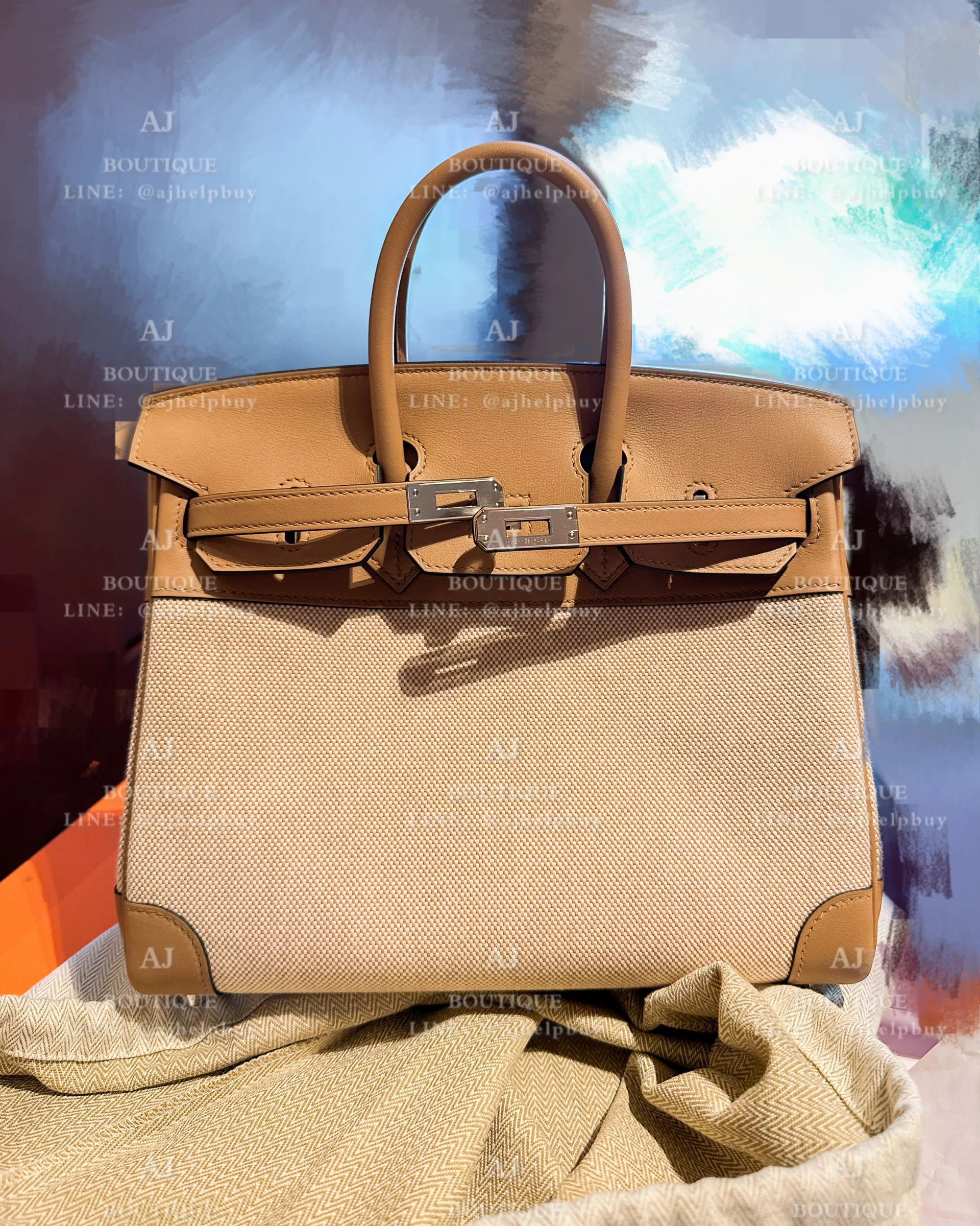 Hermes Birkin Toile 25 銀釦 代購主圖