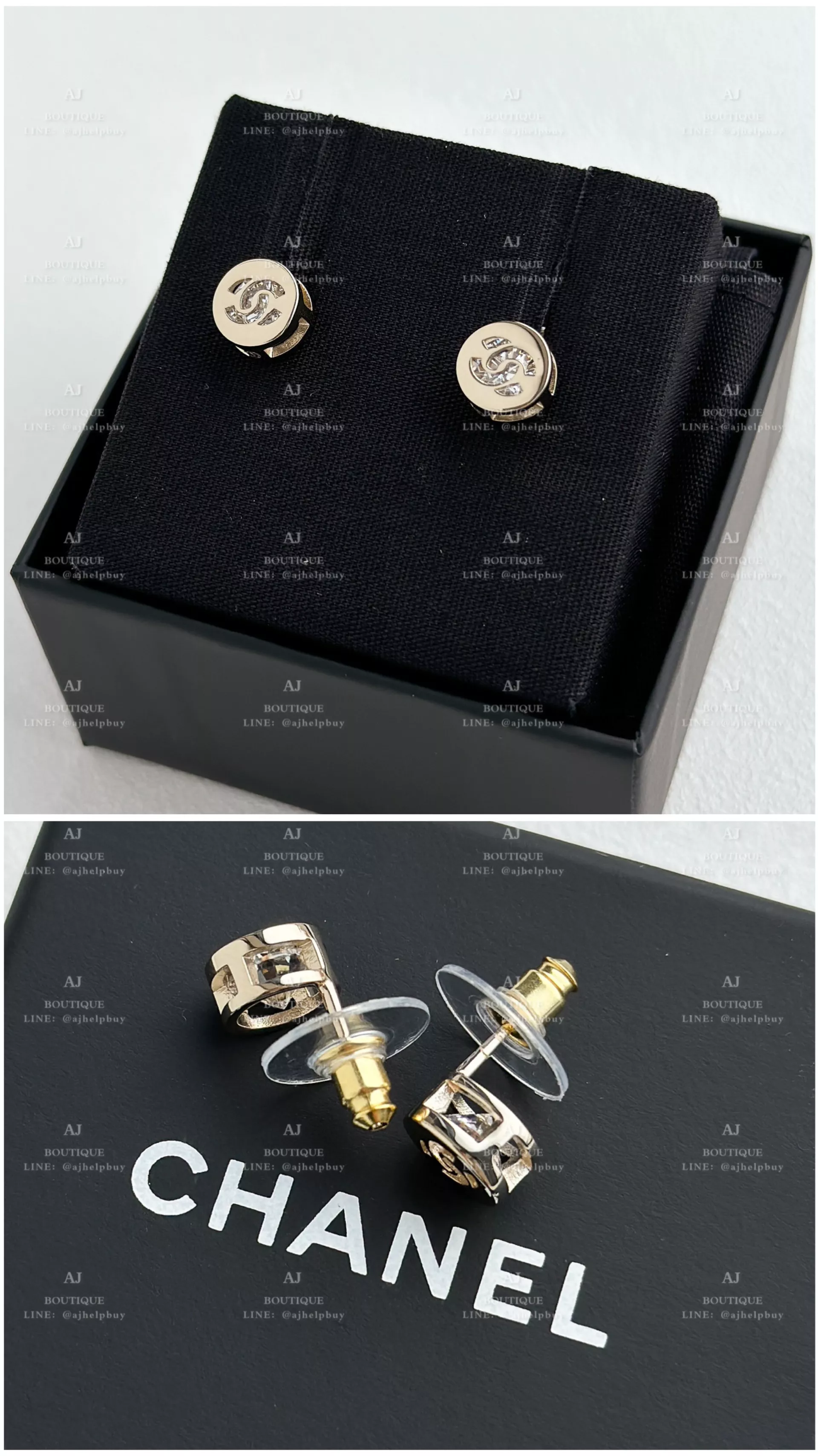 Chanel 針式耳環 淡金 代購主圖