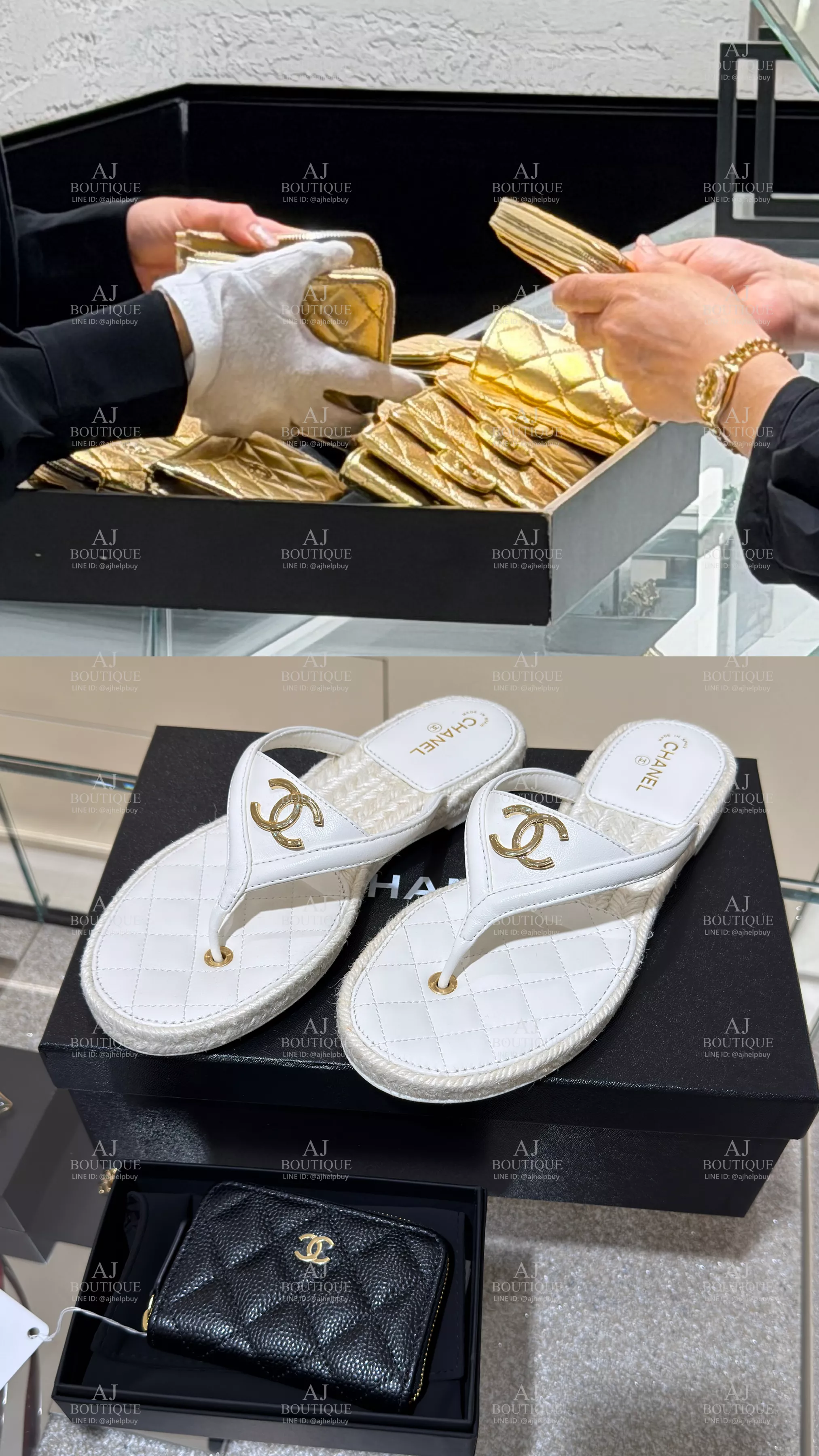 Chanel Gold Leather Wallets 會發光的皮件 代購主圖