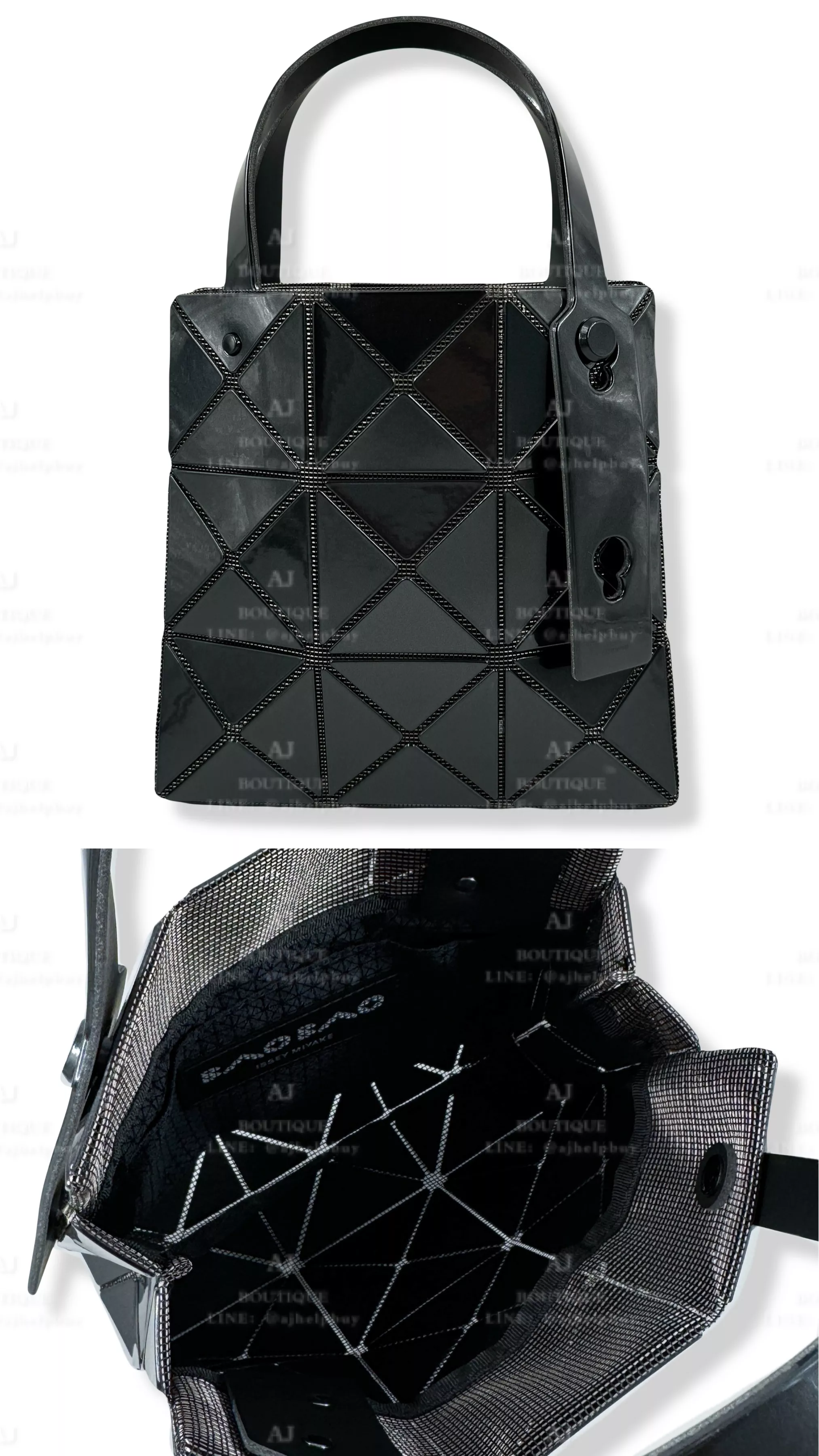 Baobao Issey Miyake Carat 立體方包 小款 亮面黑 代購主圖