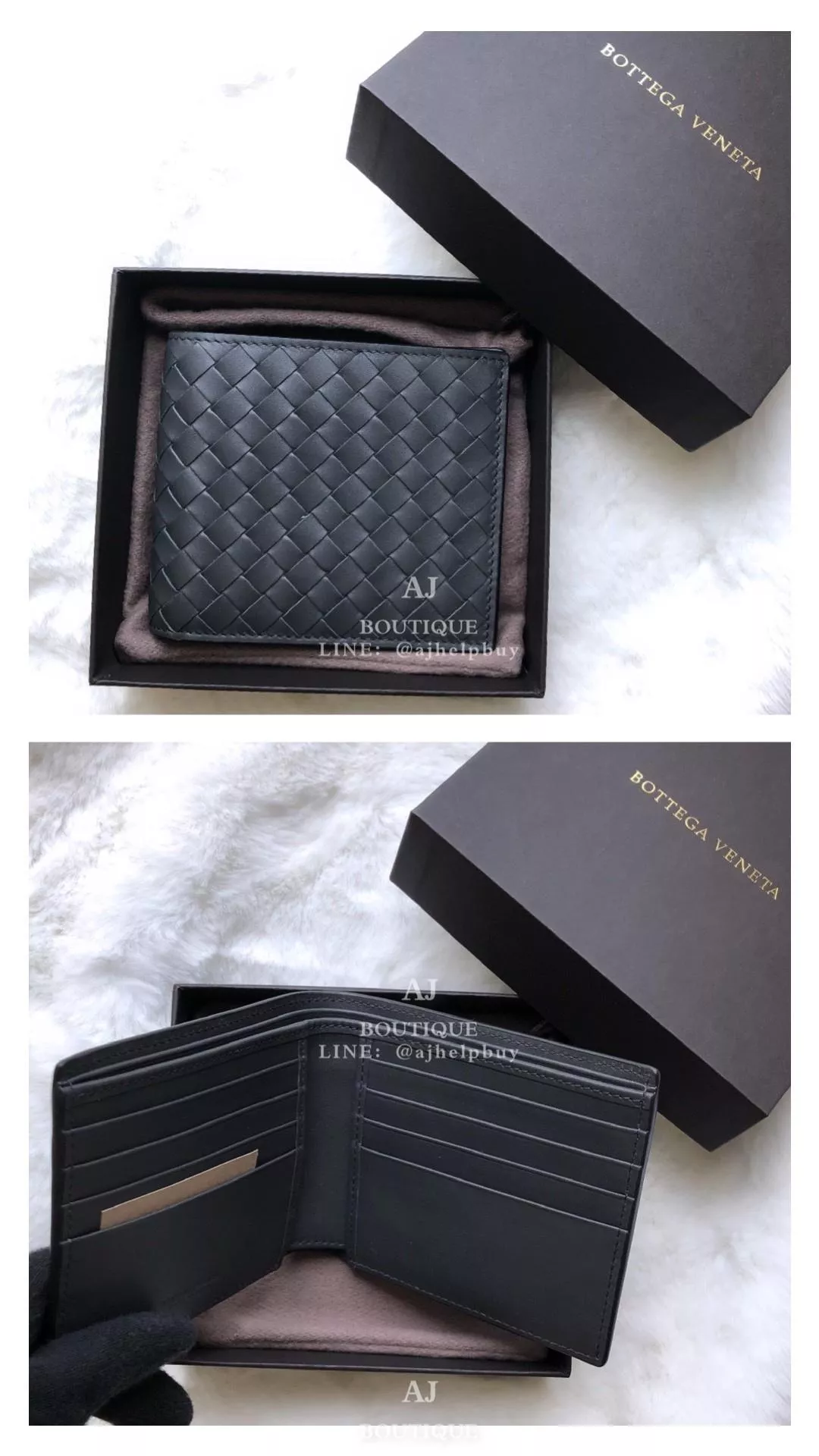 Bv Bottega Veneta 八卡短夾 水墨灰 代購照片