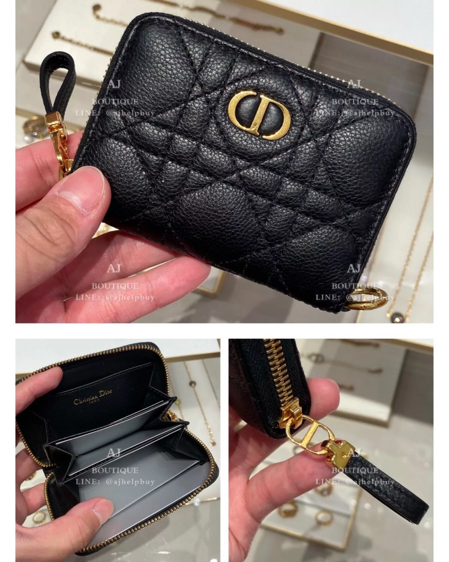 Dior 拉鍊零錢包 黑色 代購照片