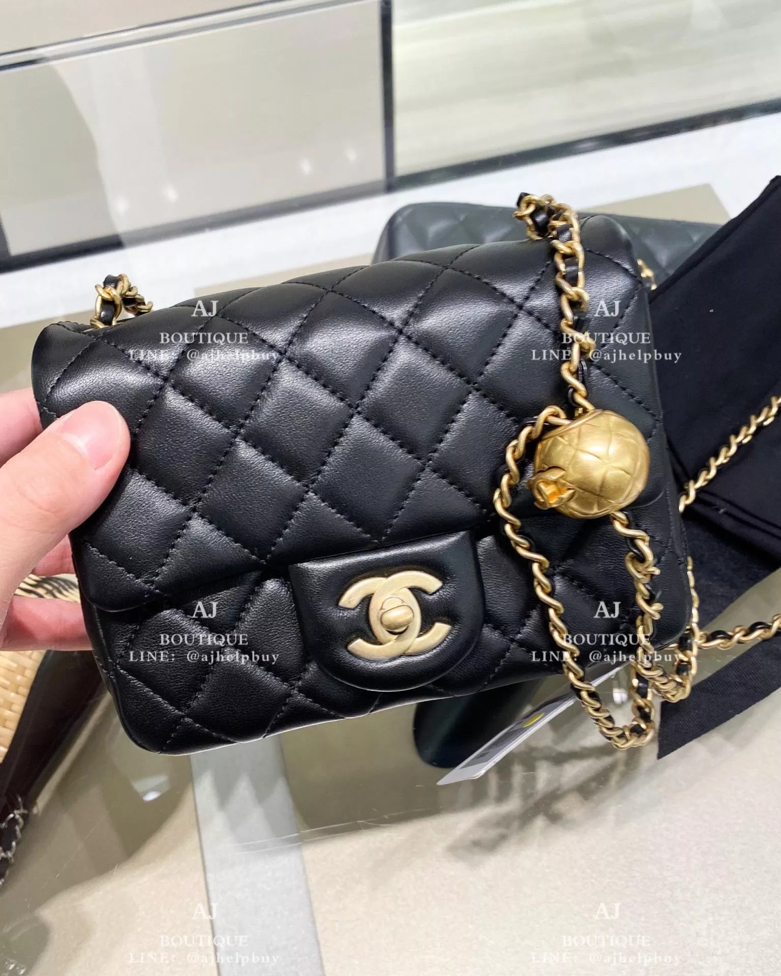 Chanel 金球款 Coco 17 方胖 黑色 代購照片