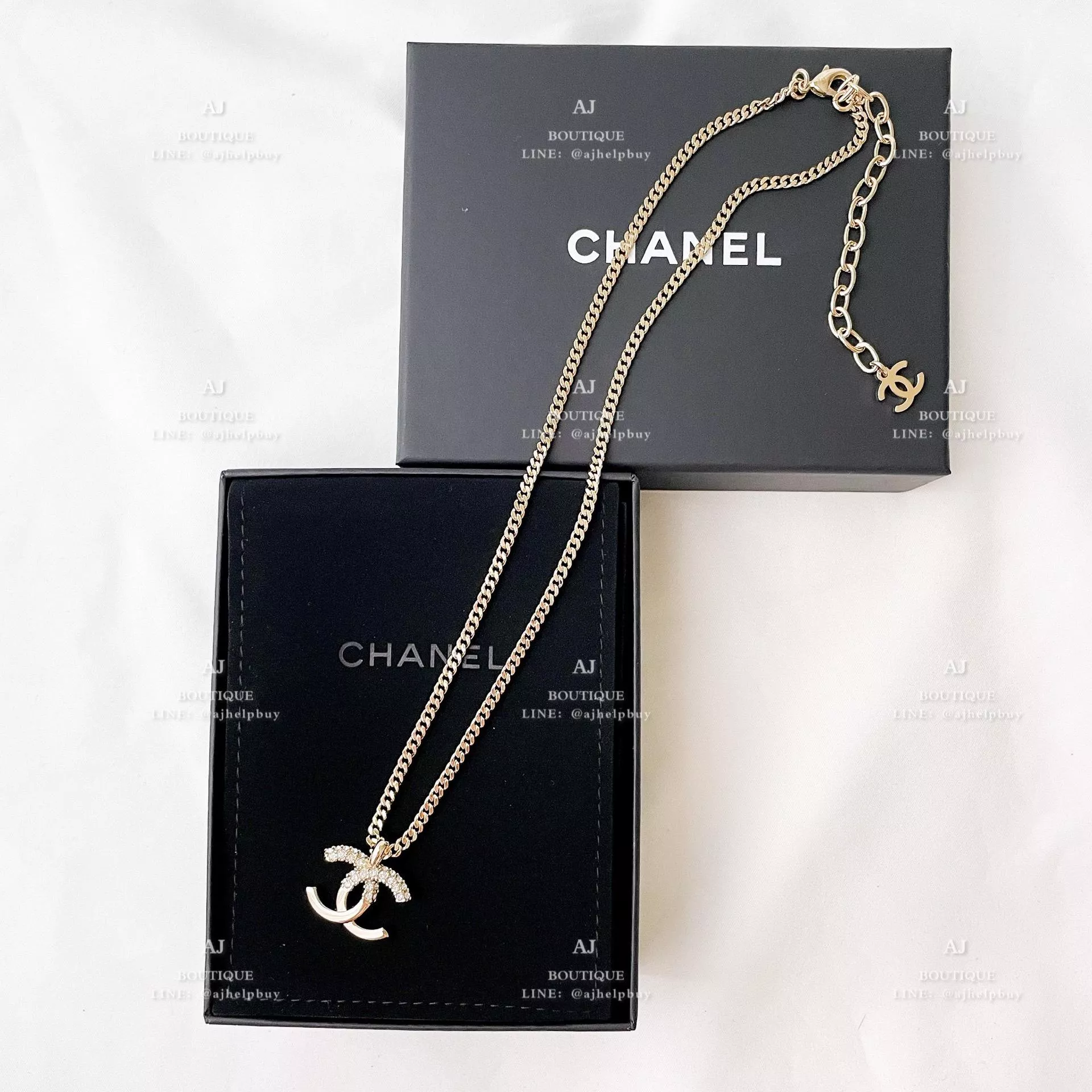 Chanel 雙C項鍊 淡金 代購照片