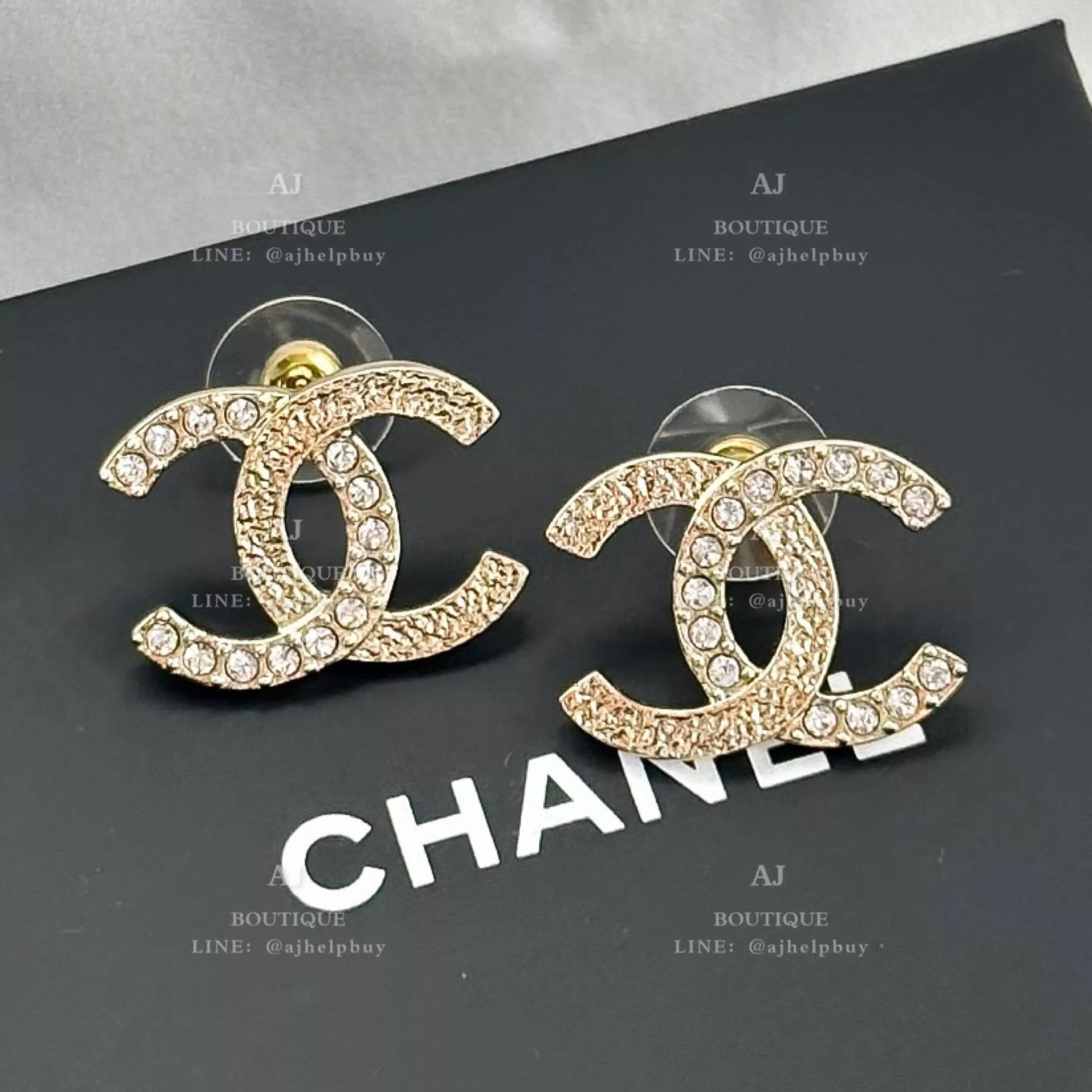 Chanel 針式耳環 淡金 代購照片
