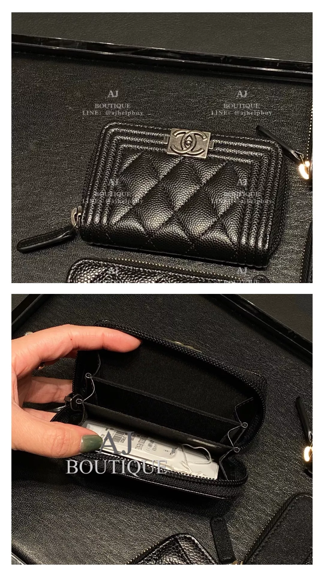 Chanel Boy 黑色荔枝牛皮復古銀 代購照片2