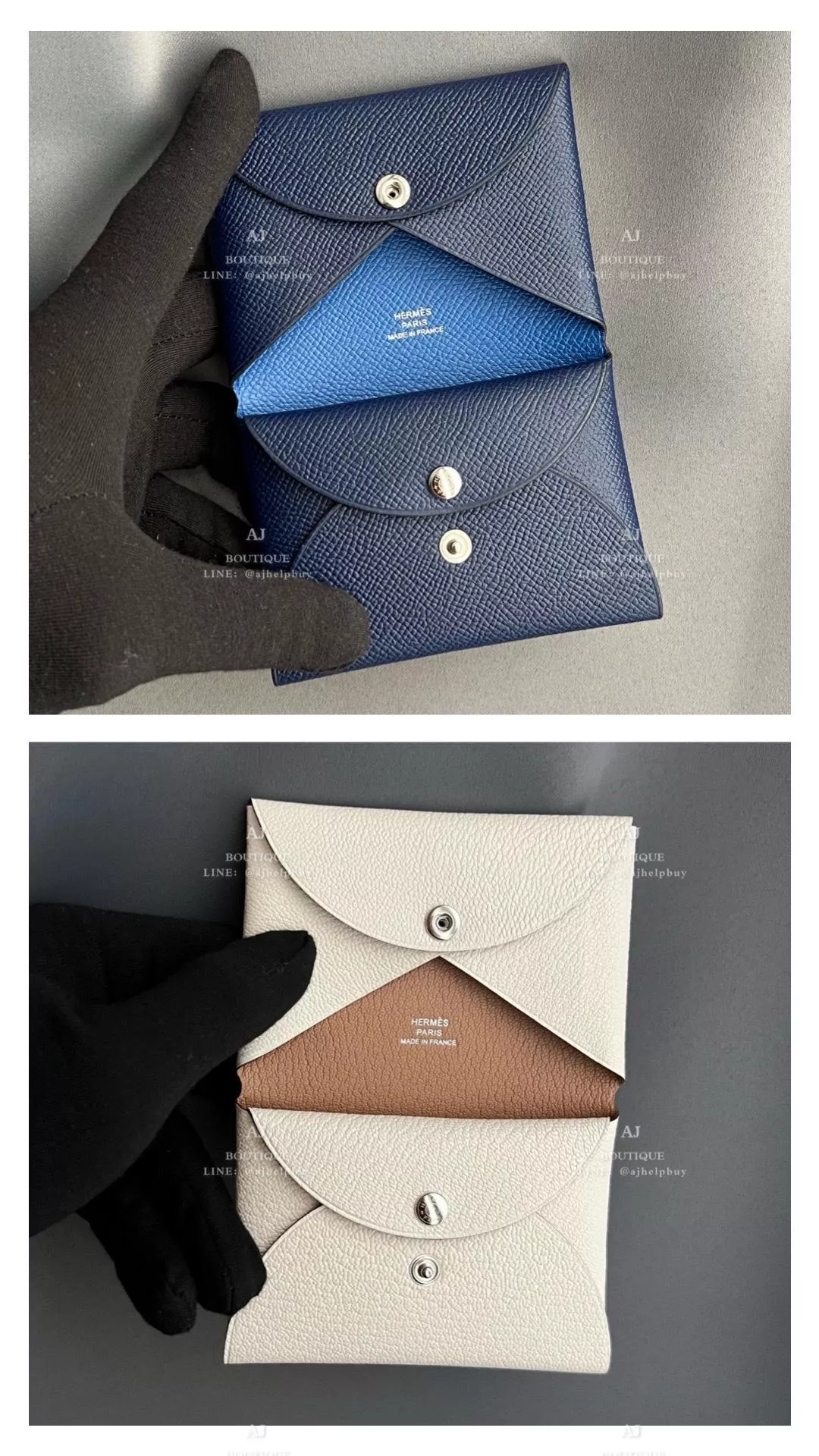 Hermes Calvi Duo 卡片零錢包 拼色款 代購照片