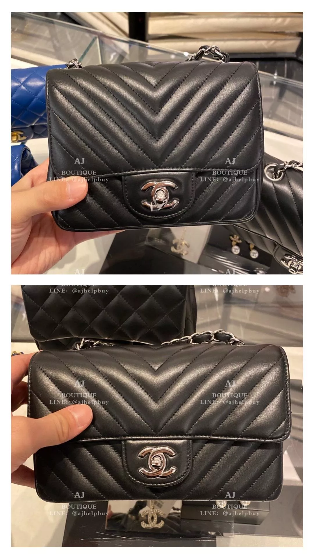 Chanel Mini Coco 山形紋 黑羊銀 代購照片