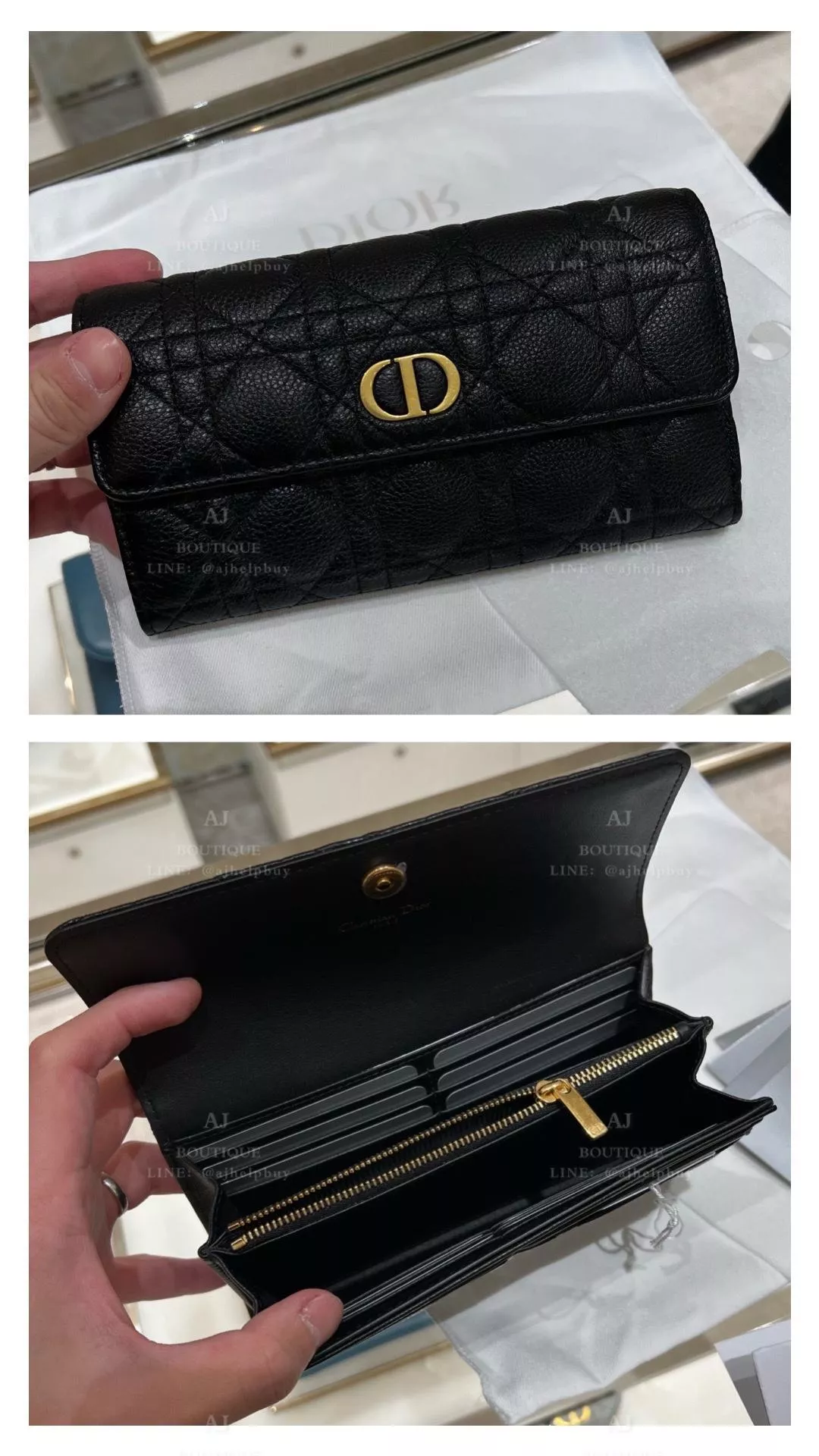 Dior Caro小牛皮長夾 黑色 代購照片
