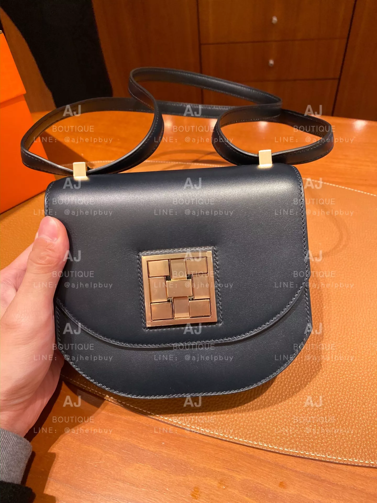 Hermes Mini Mosaique Bag 馬賽克包 香檳金釦 代購照片