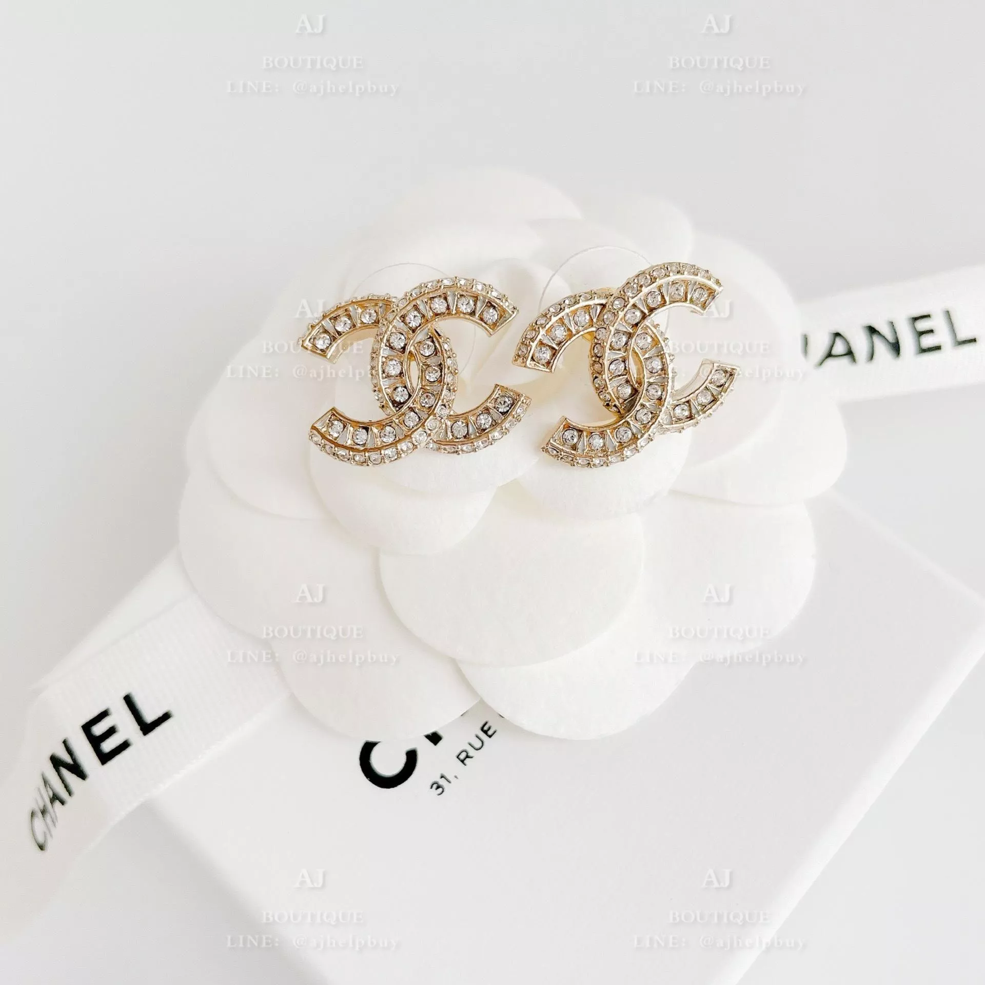 Chanel 針式耳環 經典款 淡金 代購照片