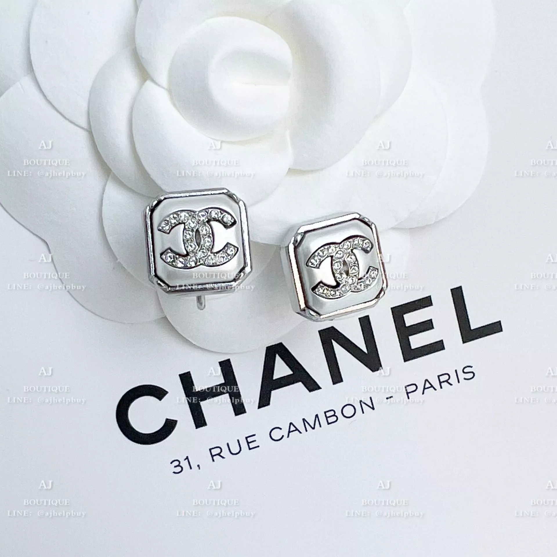 Chanel 夾式耳環 白金 代購照片