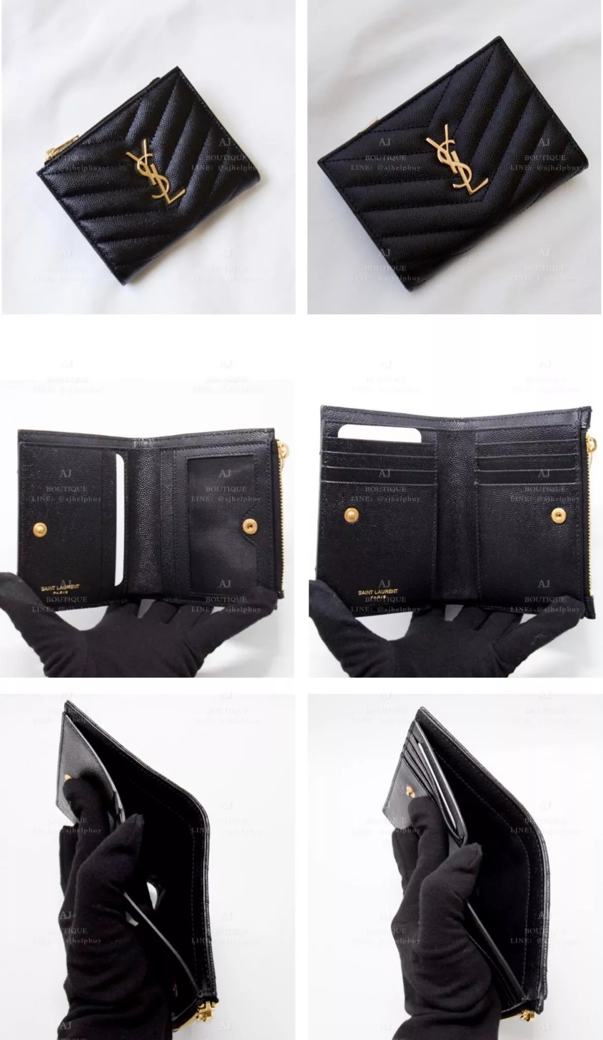 Ysl Saint Laurent 釦式薄款短夾 代購照片