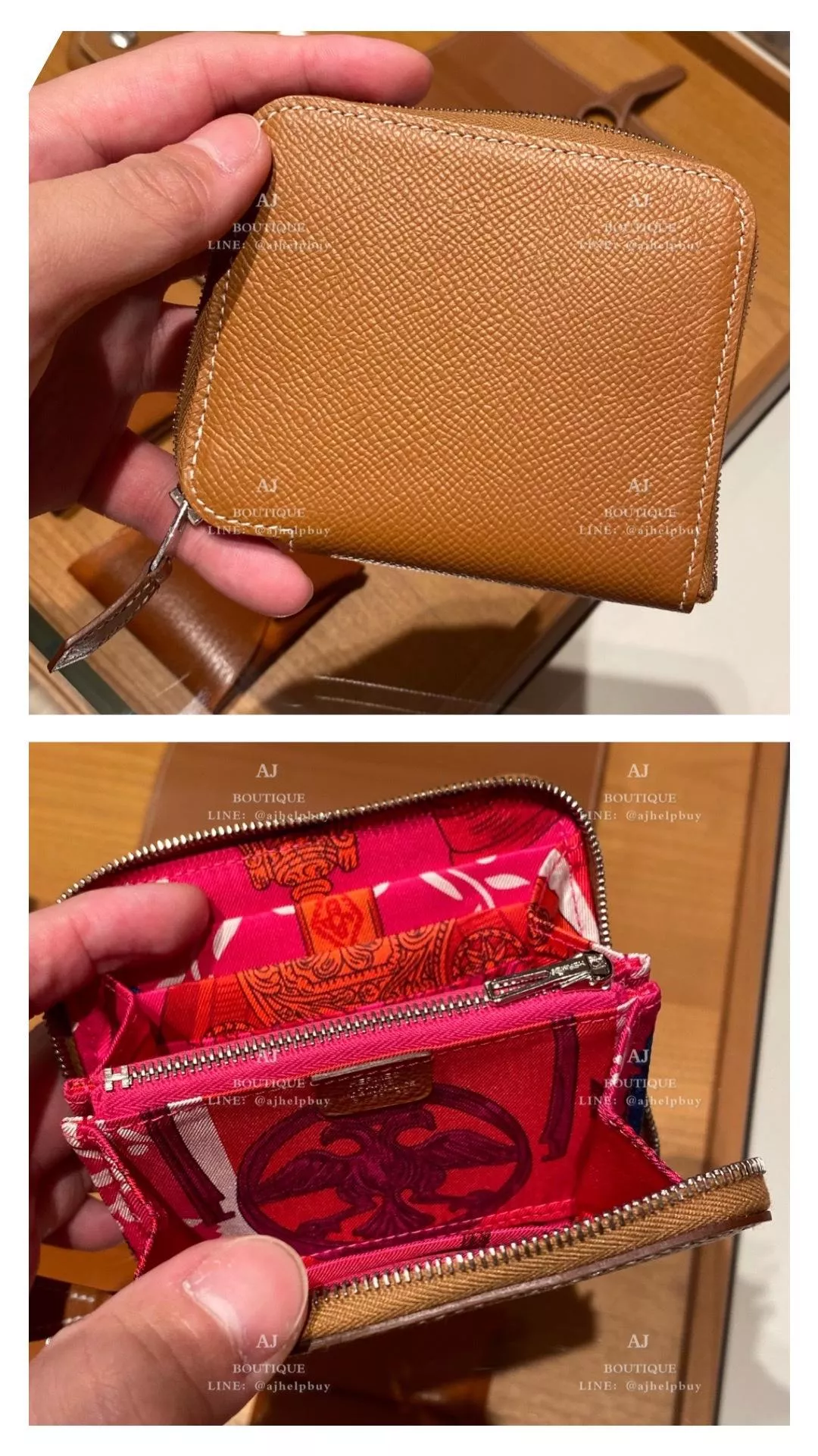 Hermes 絲巾短夾 Gold焦糖 代購照片