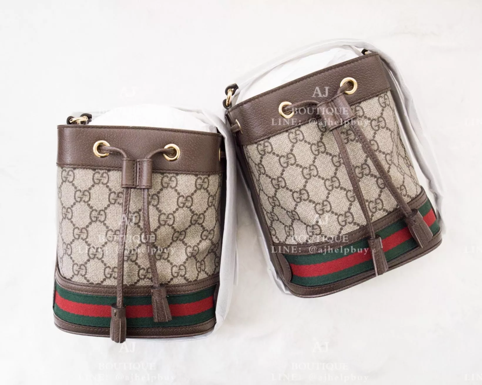 Gucci 迷你老花水桶包 代購照片