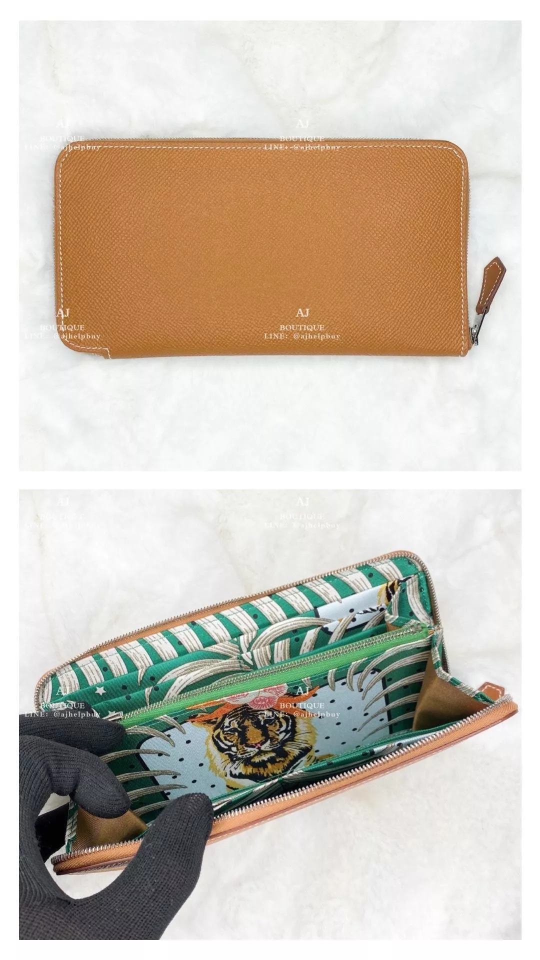 Hermes 絲巾長夾 咬錢虎 代購照片