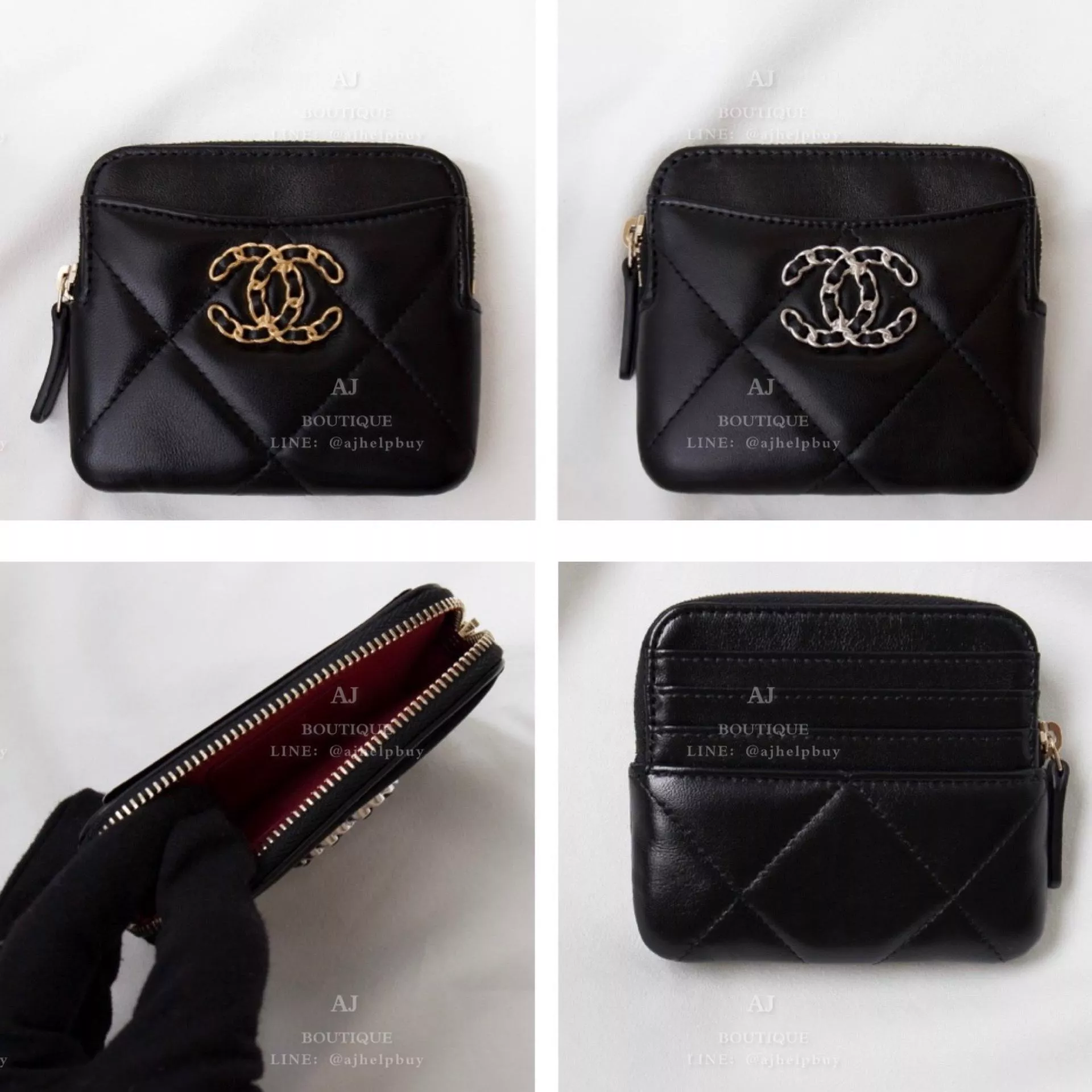 Chanel 19 黑色 方形拉鍊錢包 代購照片