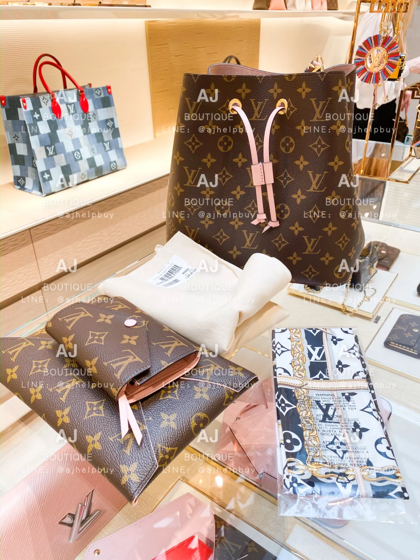 Lv Louis Vuitton 老花水桶包 粉紅抽繩款 代購照片
