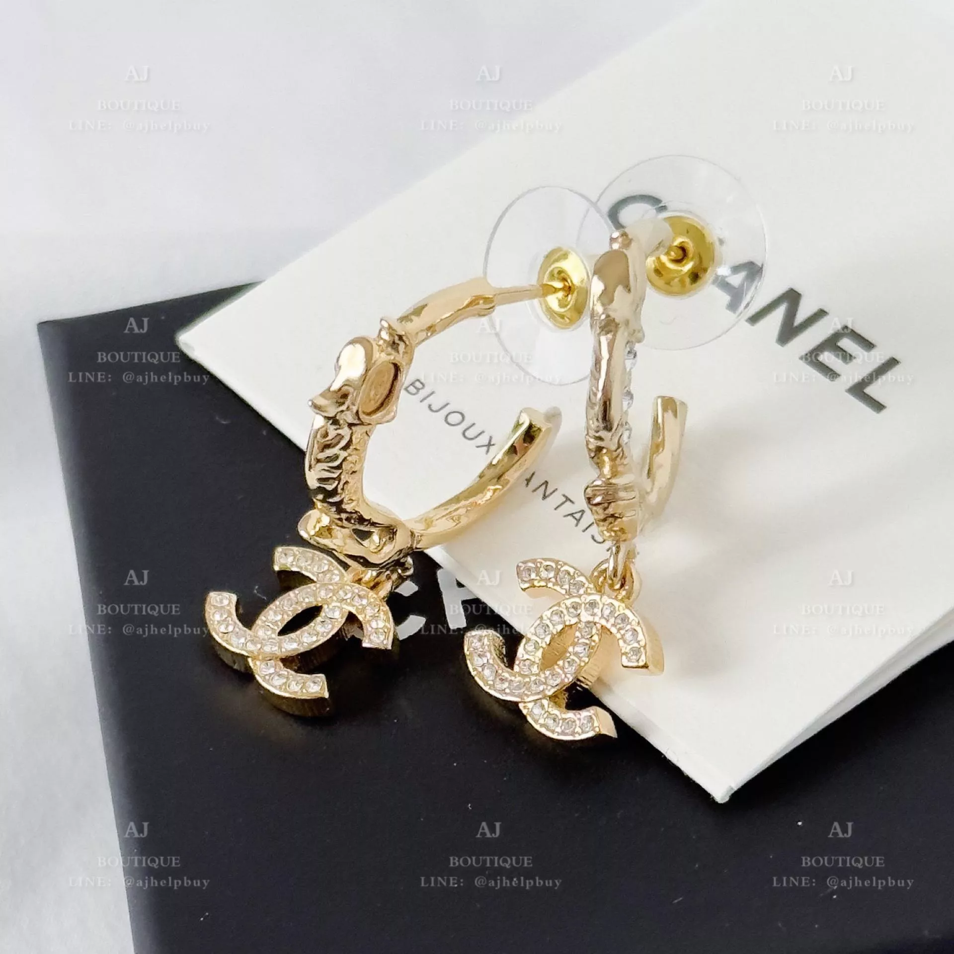 Chanel 針式耳環 淡金 代購照片