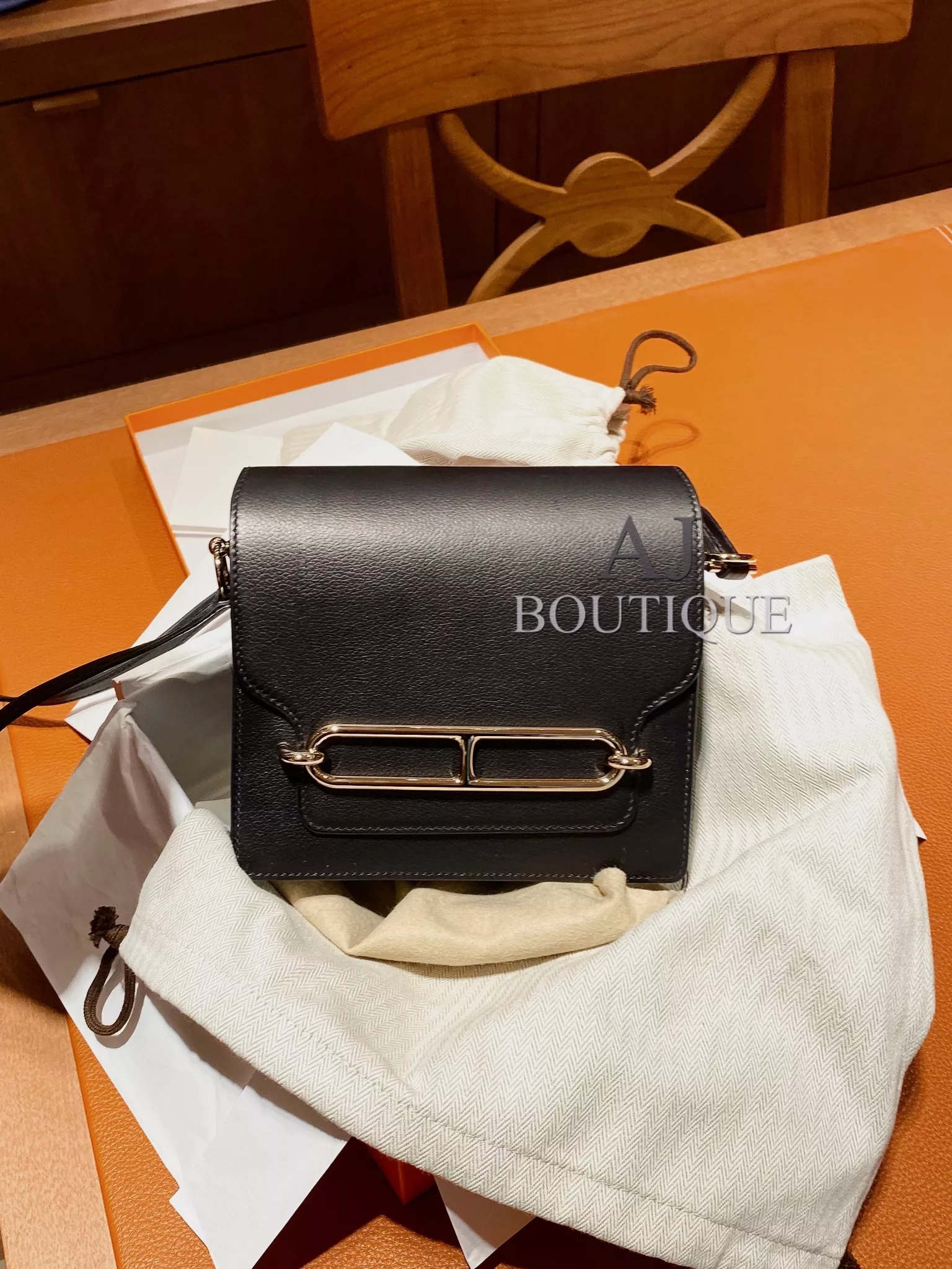 Hermes Mini Roulis Black Evergrain 代購照片