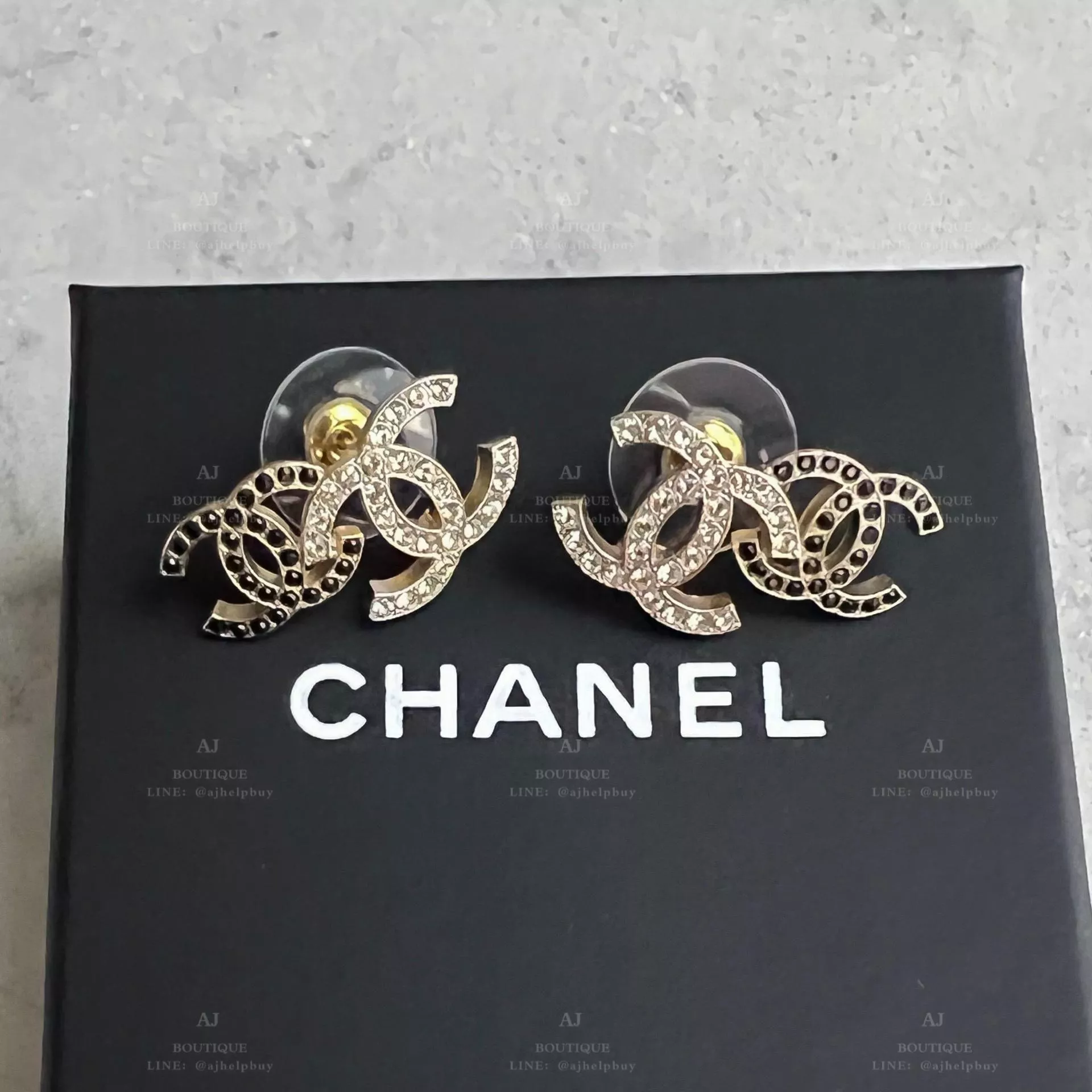Chanel 針式耳環 淡金 代購照片