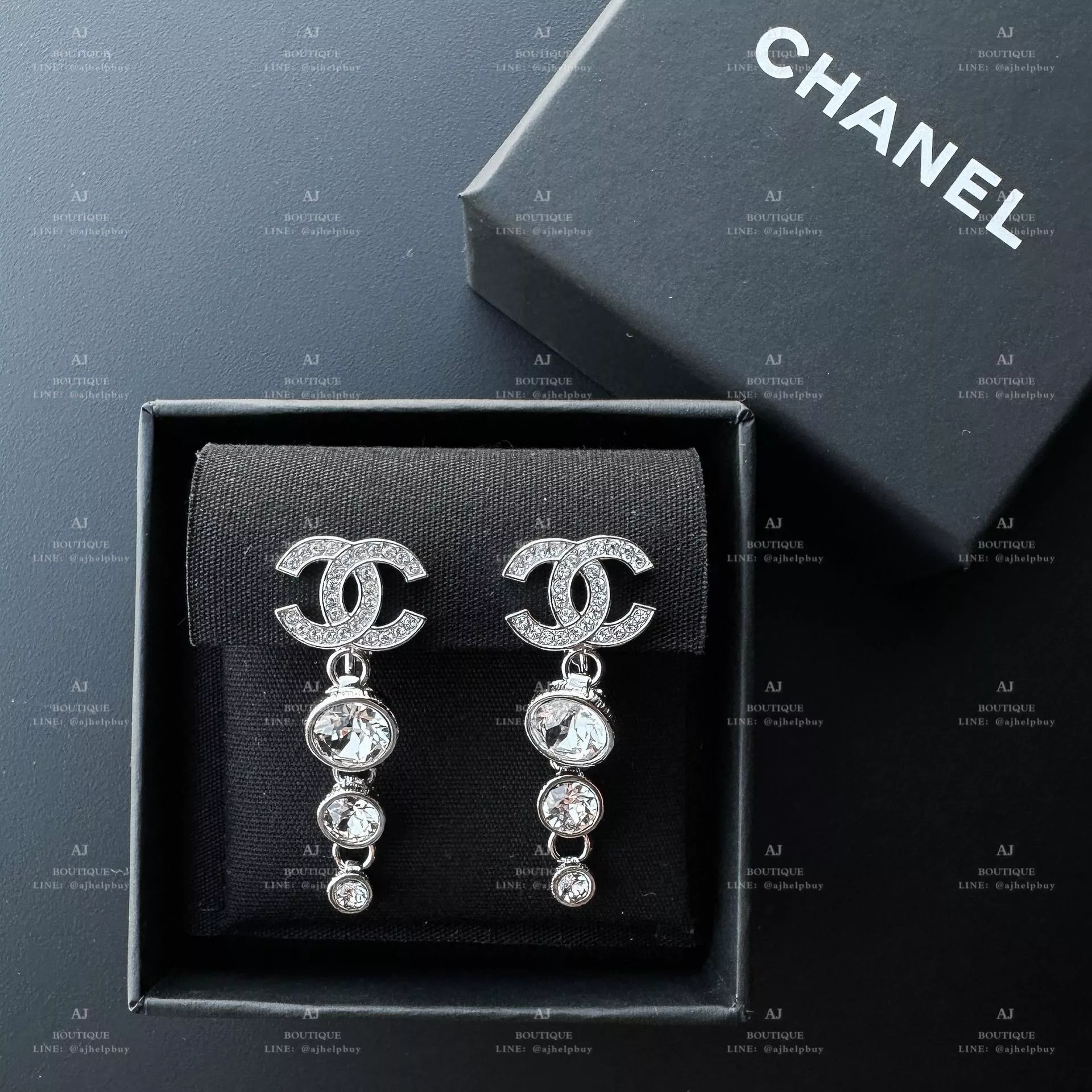 Chanel 雙C耳環 白金 代購照片