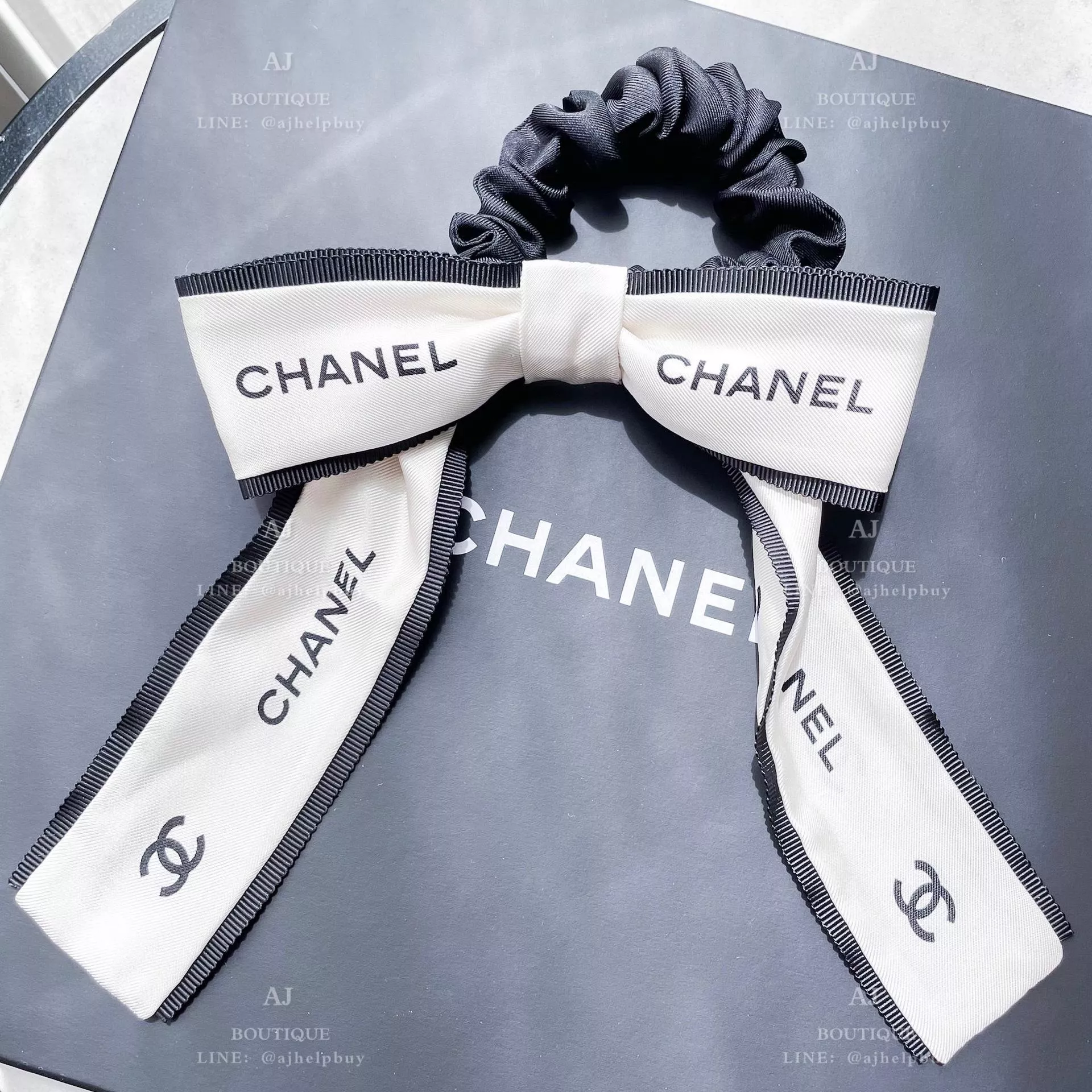 Chanel 新款 蝴蝶結髮圈 真絲 代購照片