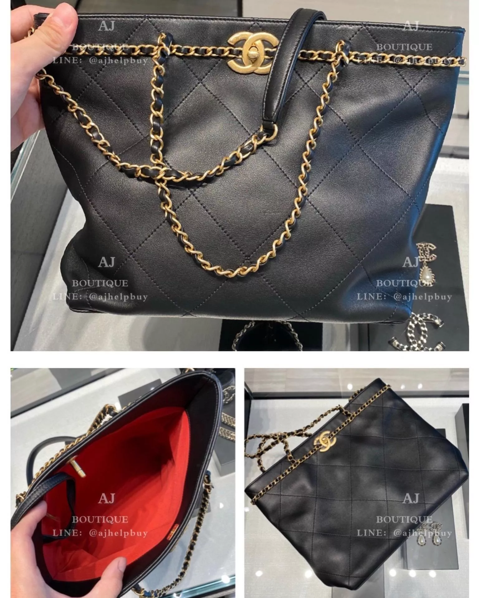 Chanel 兩用購物包 黑色牛皮 代購照片
