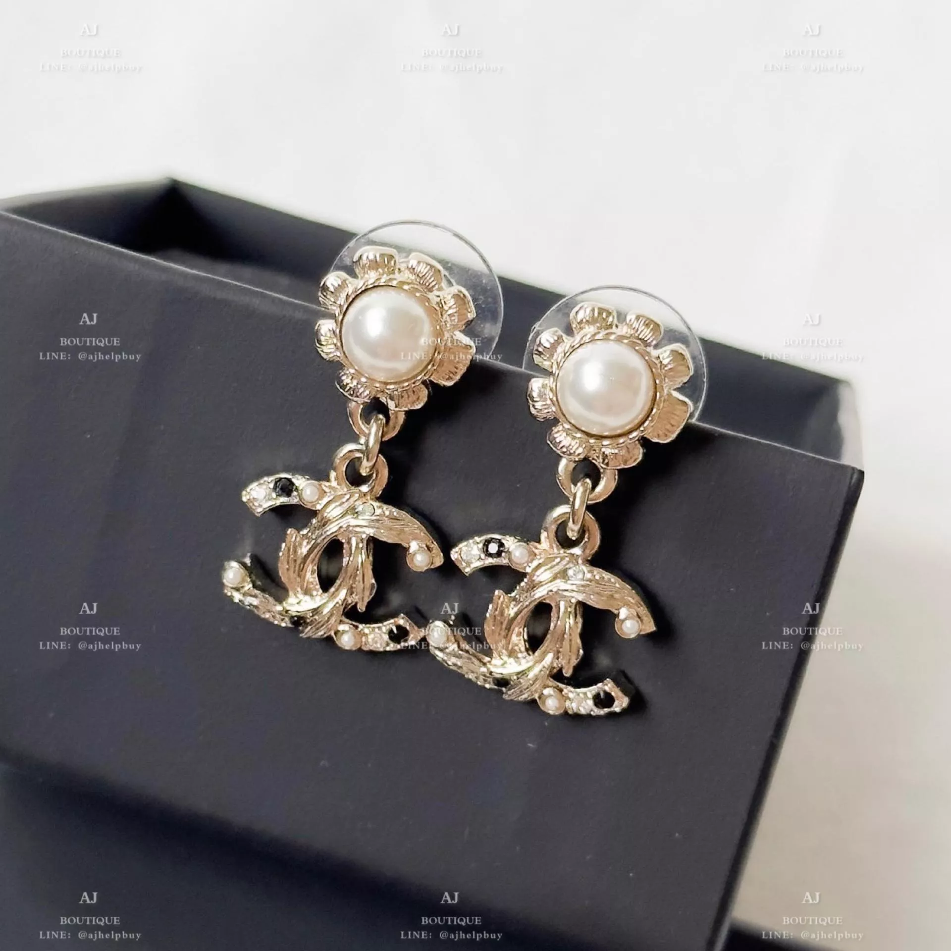 Chanel 針式耳環 淡金 代購照片