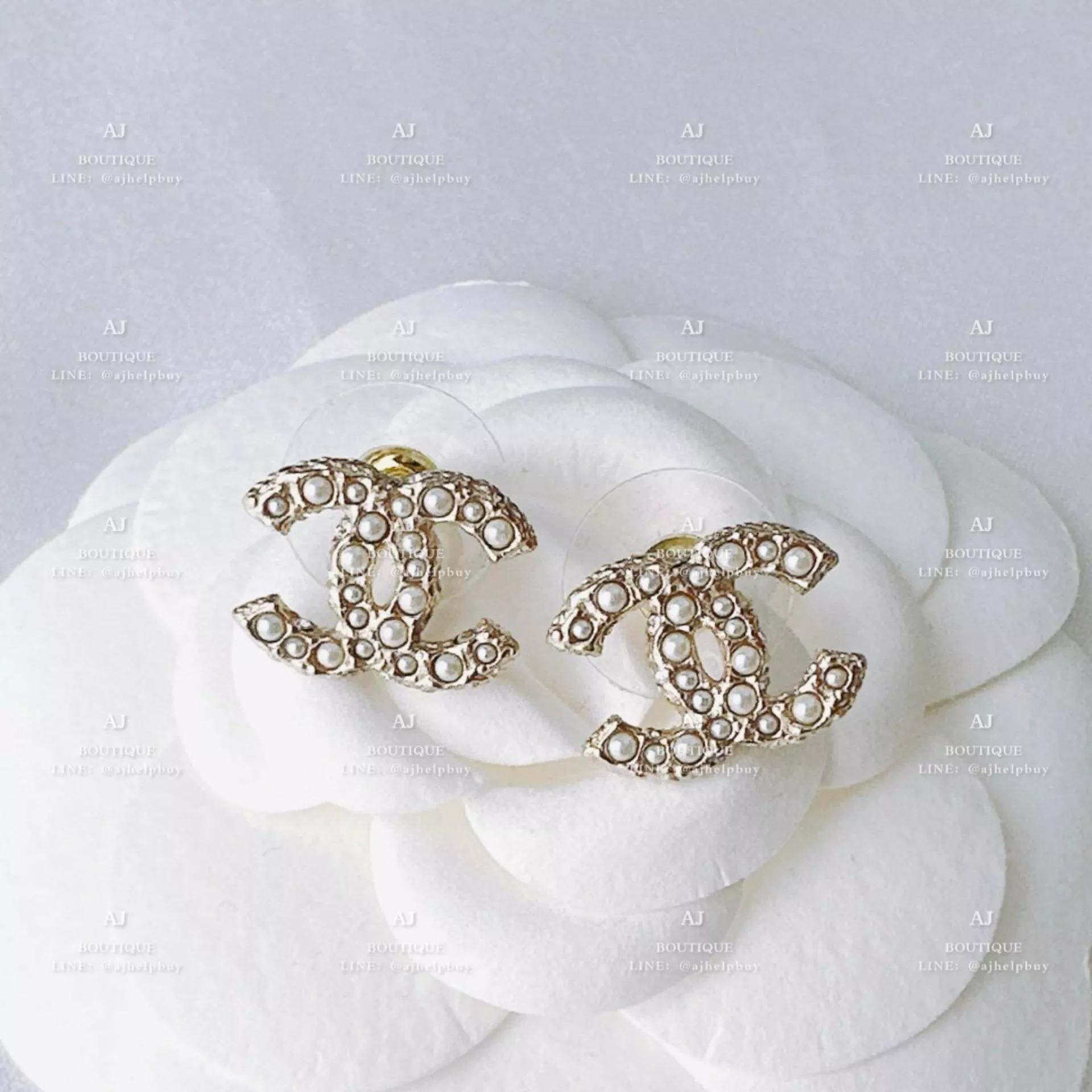 Chanel 針式耳環 淡金 代購照片