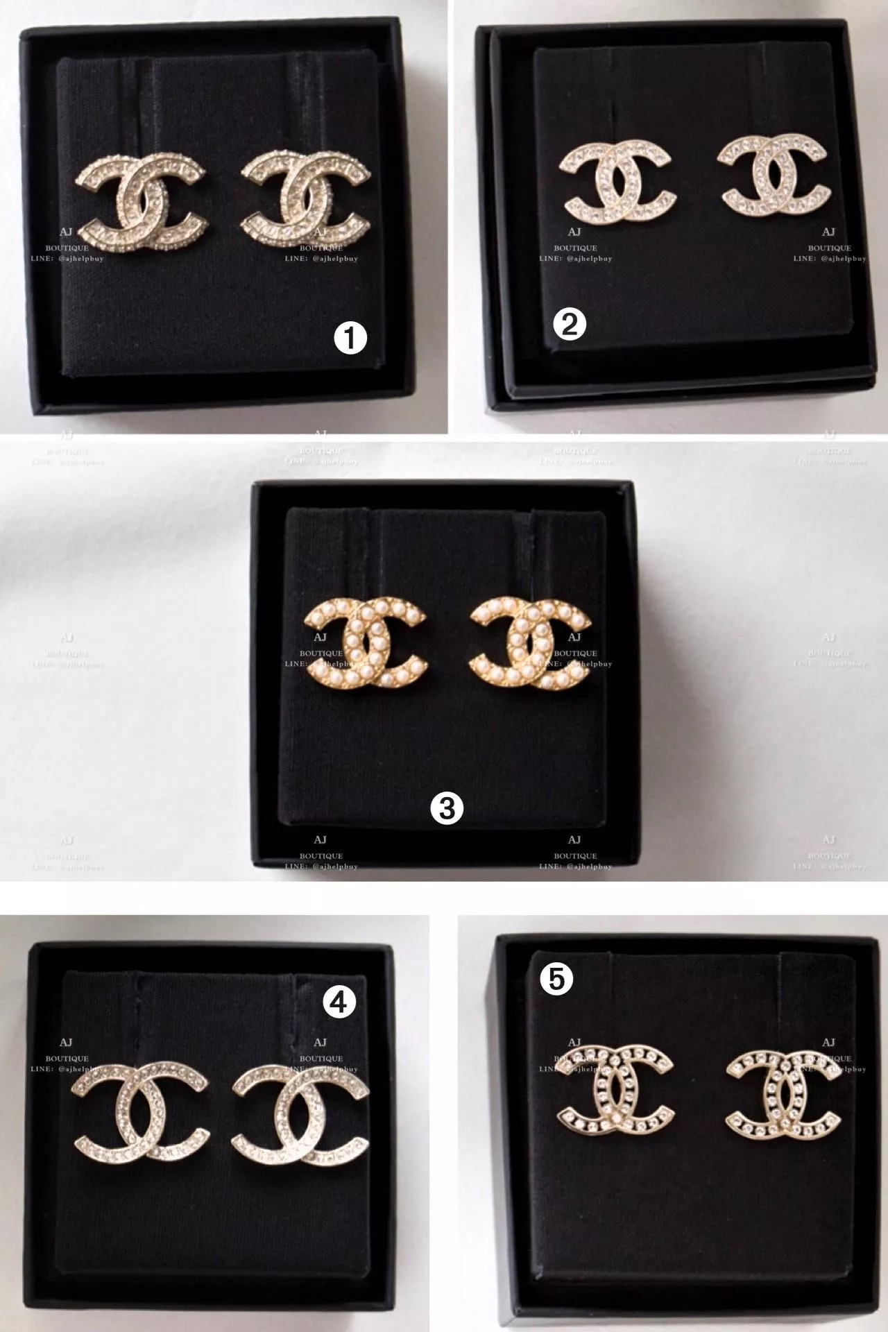 Chanel 雙C 針式耳環 五款 代購照片