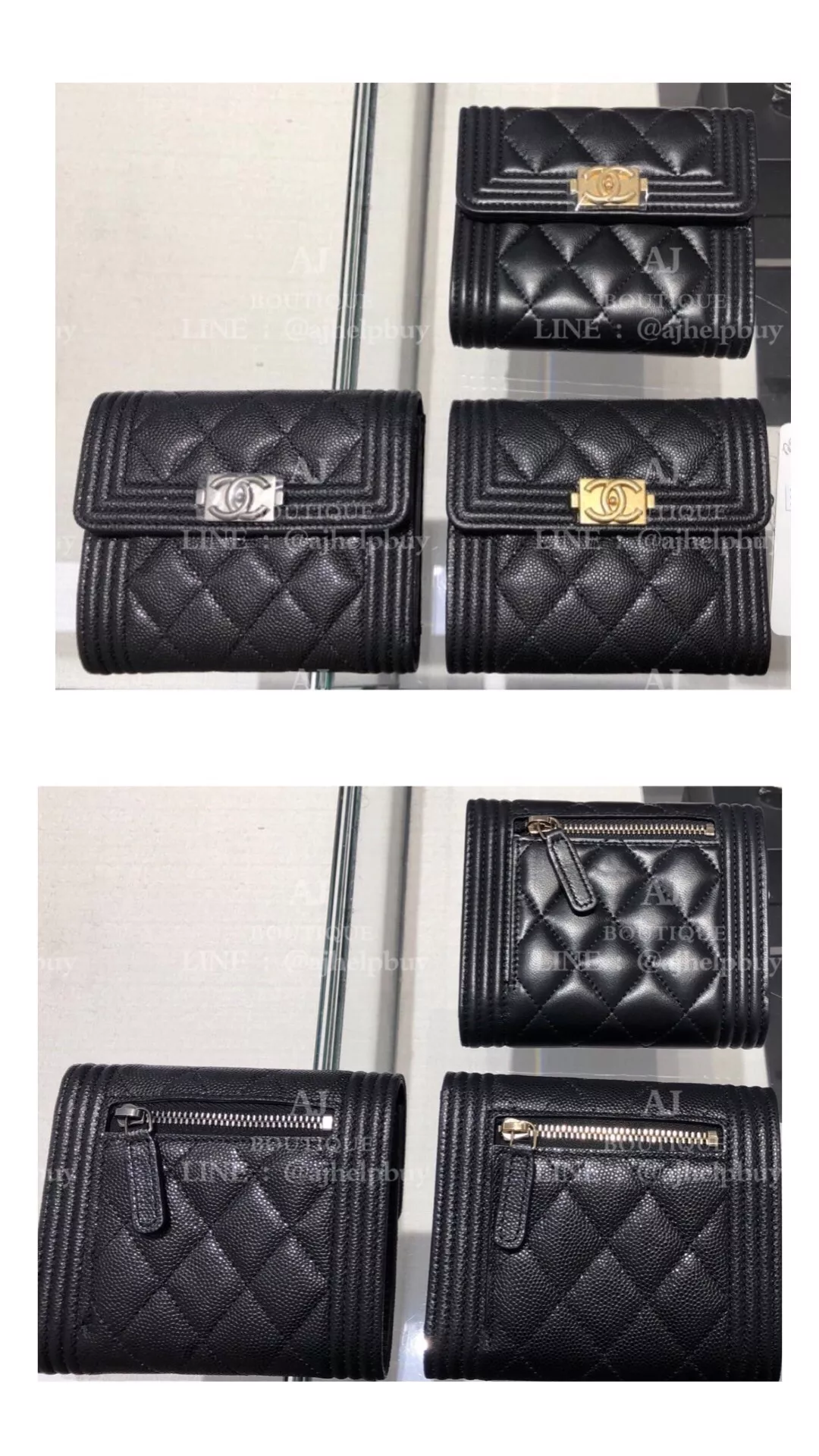 Chanel Boy 三折短夾 黑色 代購照片
