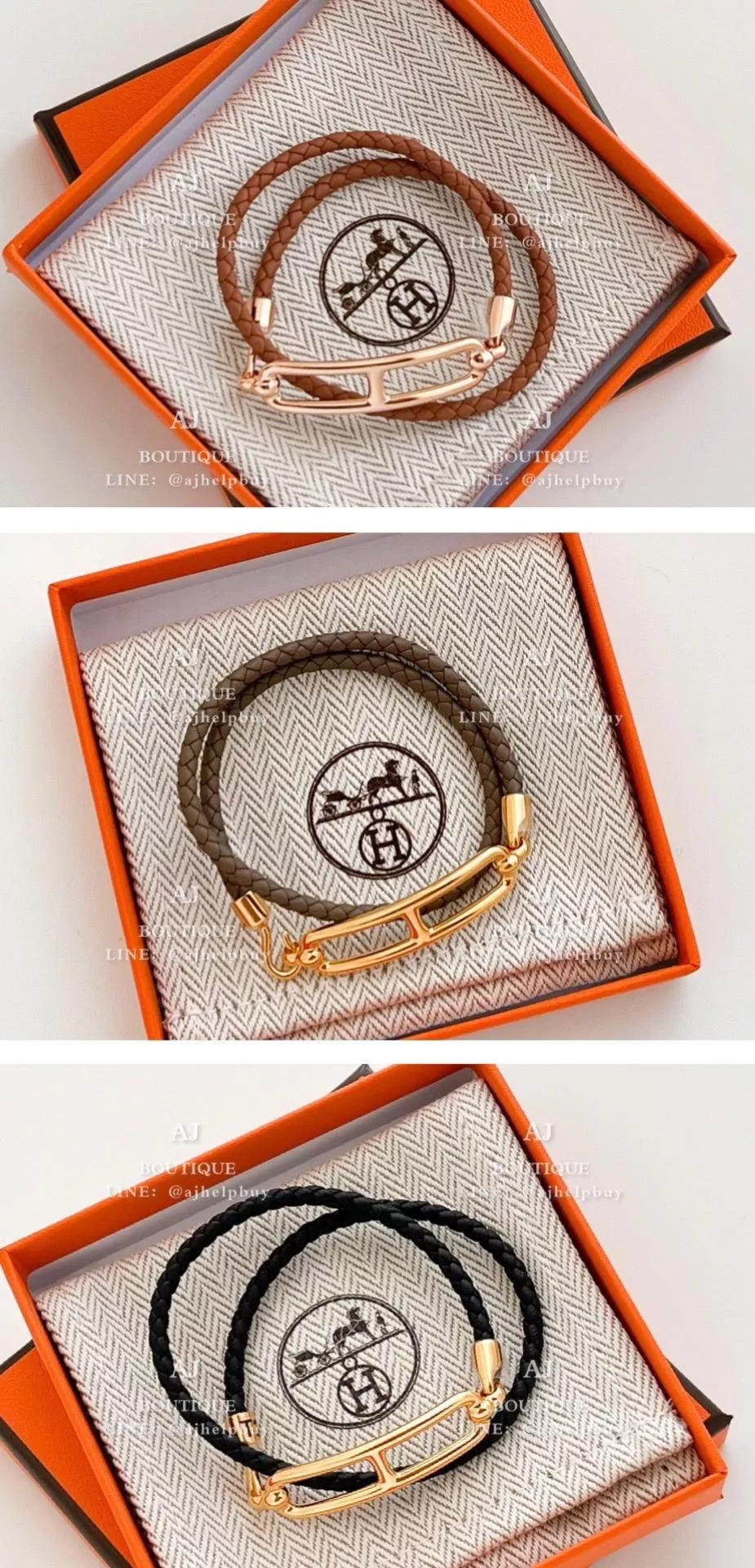 Hermes Roulis 豬鼻皮革雙圈手環 代購照片
