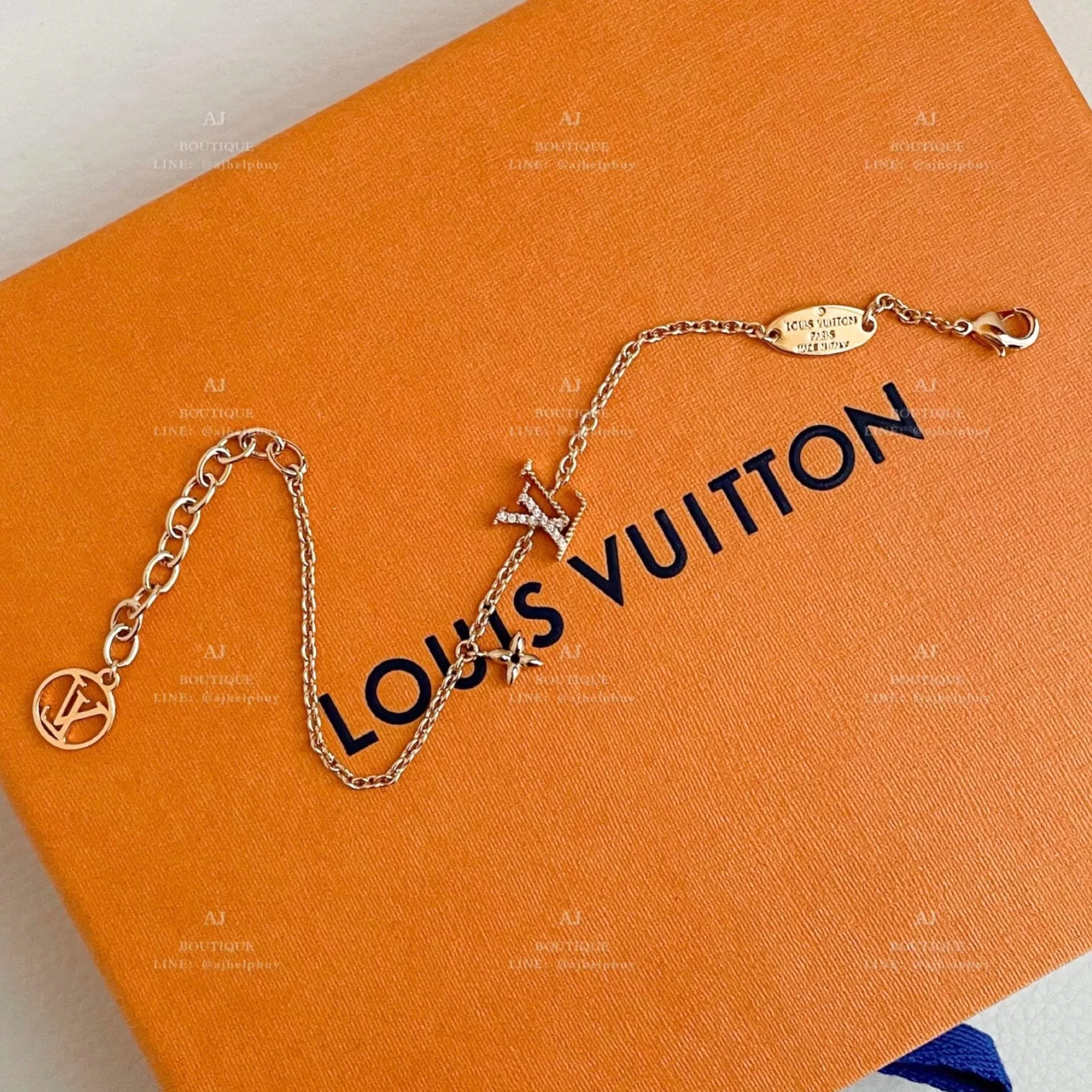 Lv Louis Vuitton 水晶手鍊 金色 代購照片