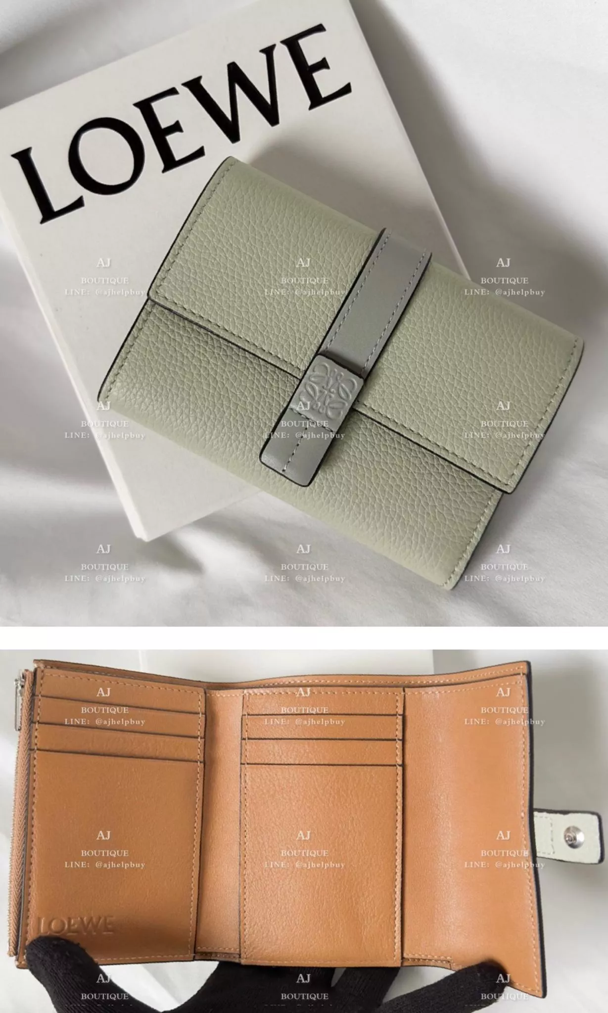 Loewe 拼色三摺短夾 代購照片