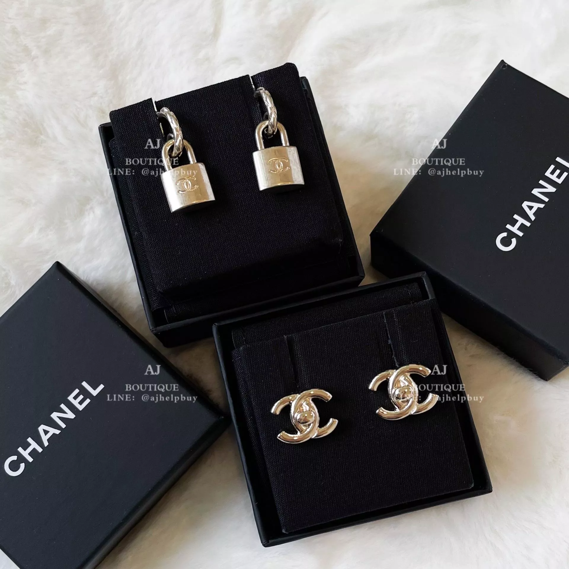 Chanel 稀有 針式耳環 兩款 代購照片