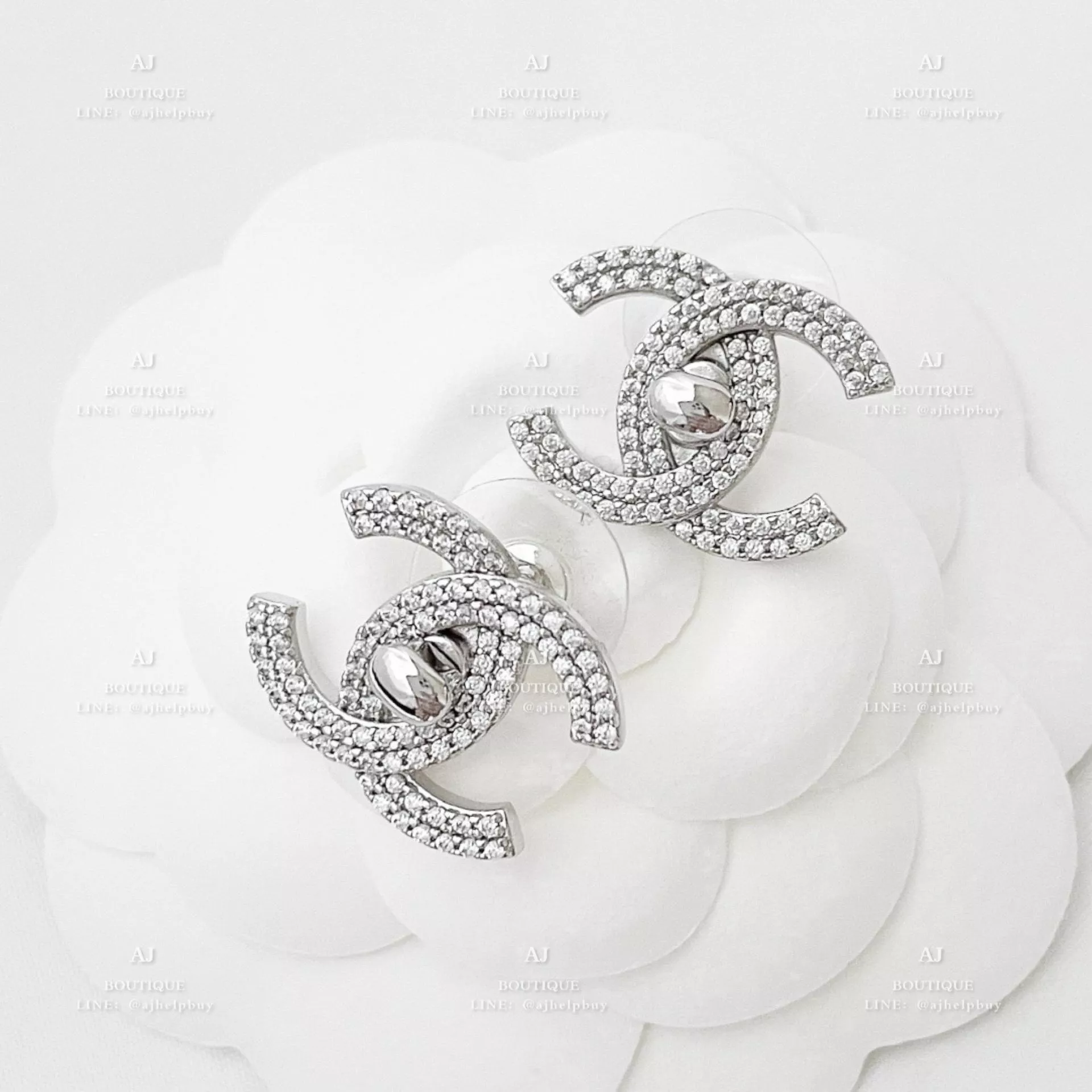Chanel 針式耳環 白金 代購照片