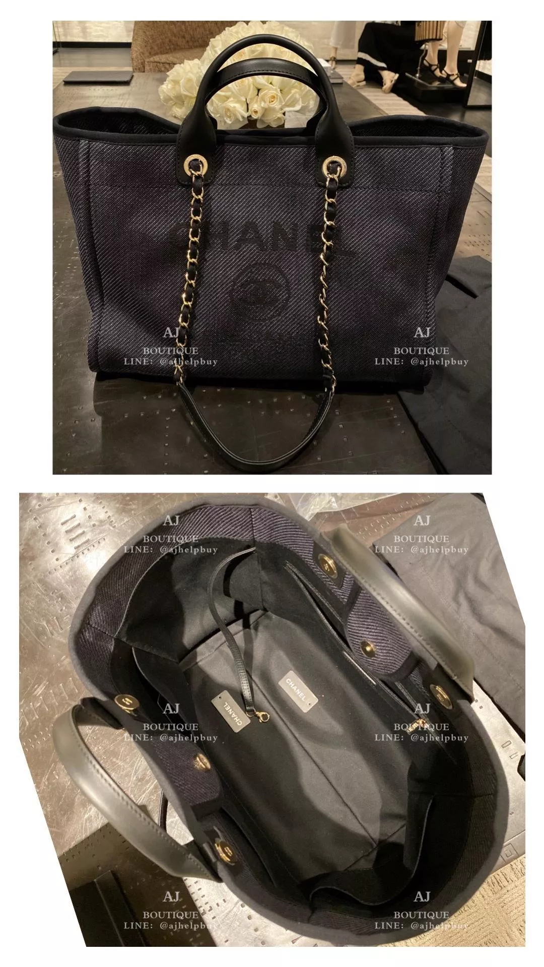 Chanel 大款肩背包 深灰色 代購照片
