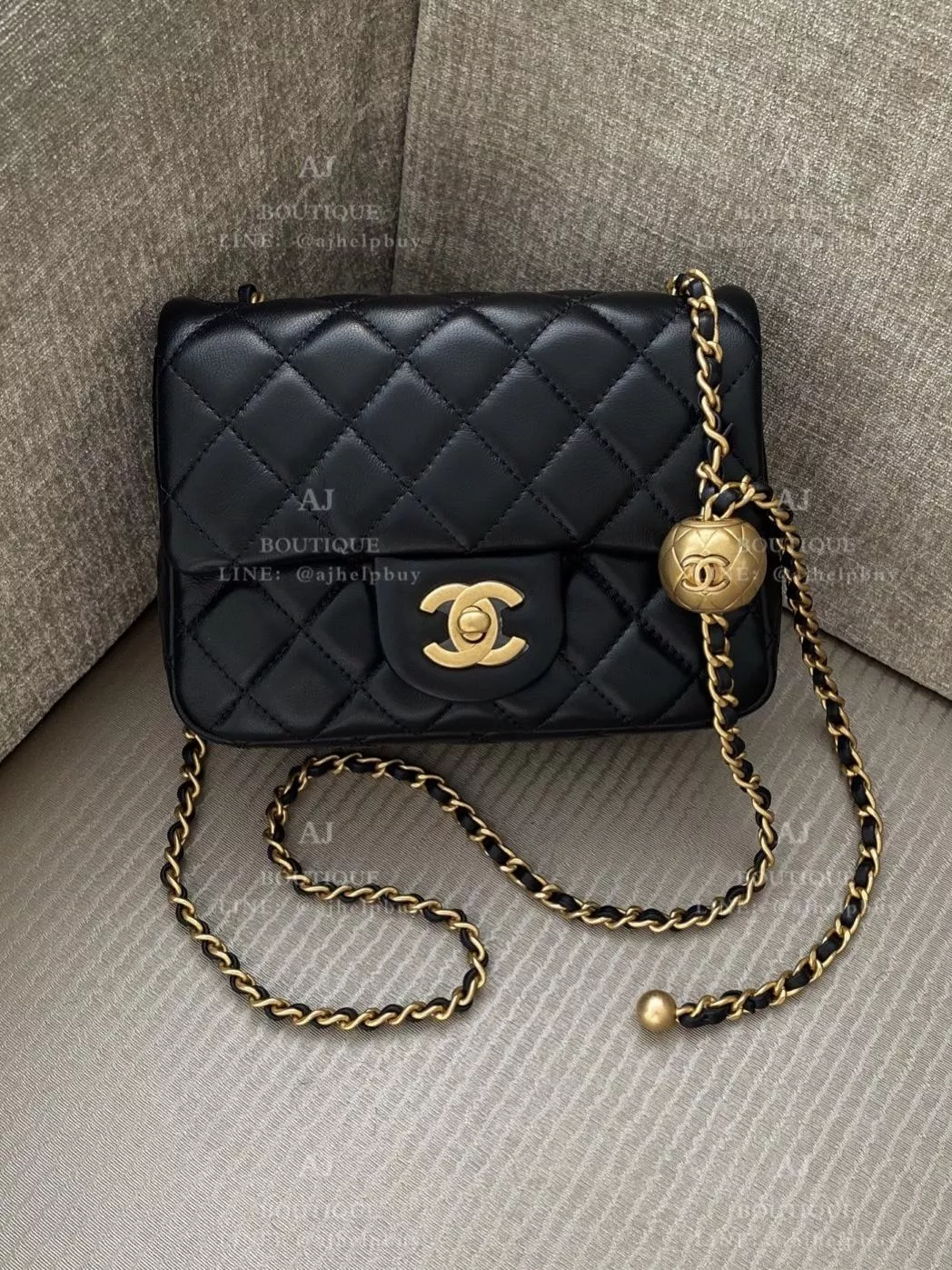 Chanel 金球 Mini Coco 17 方胖 黑色 代購照片