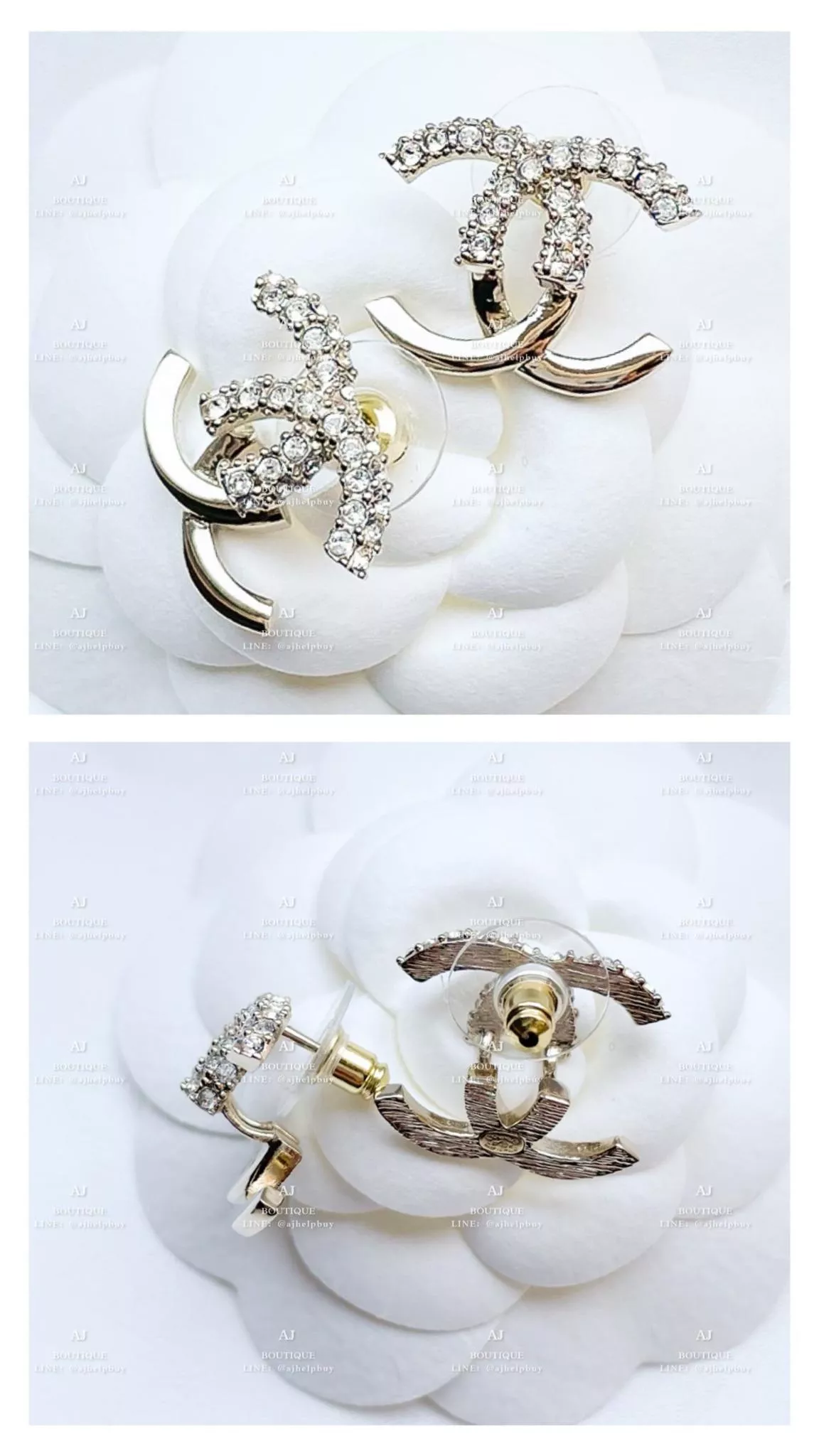 Chanel 針式耳環 淡金 代購照片