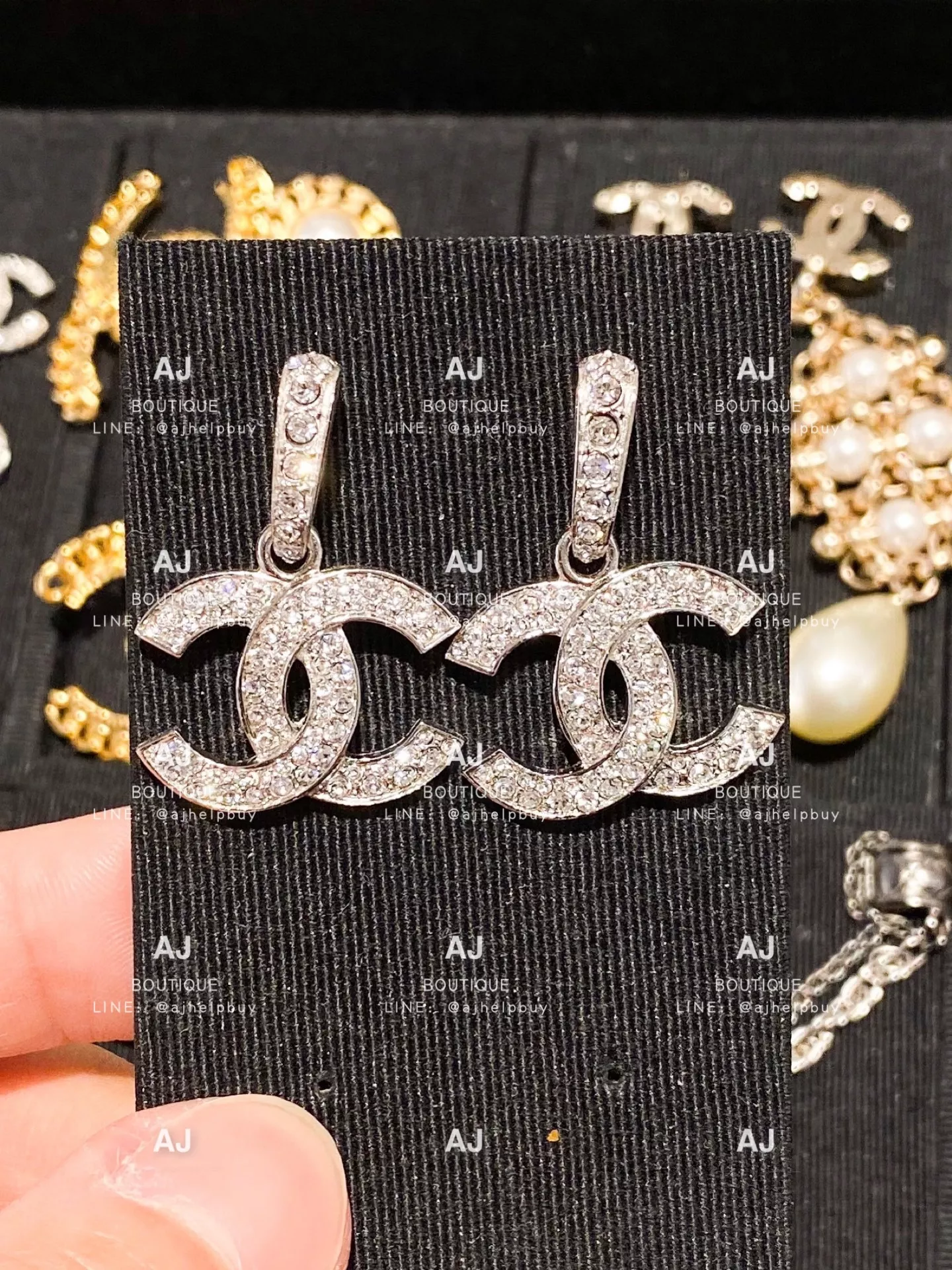 Chanel 針式耳環 白金色 代購照片