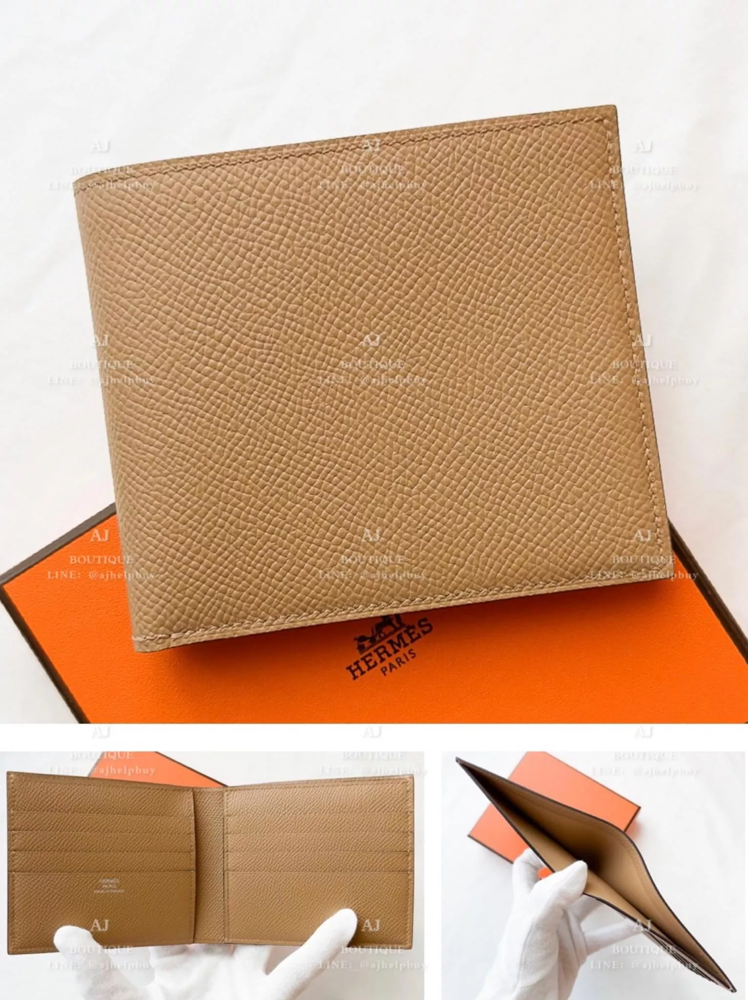 Hermes 皮革款八卡短夾 代購照片