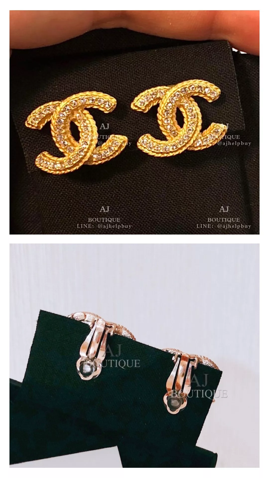 Chanel 金色Cc 夾式耳環 代購照片
