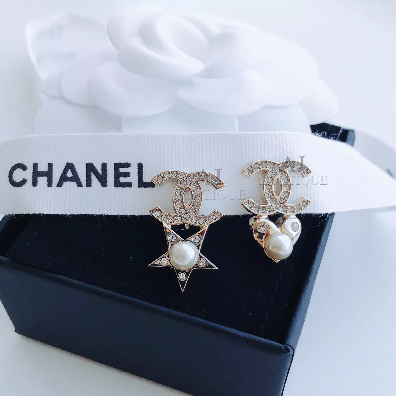 Chanel 針式耳環 星星愛心款 代購照片