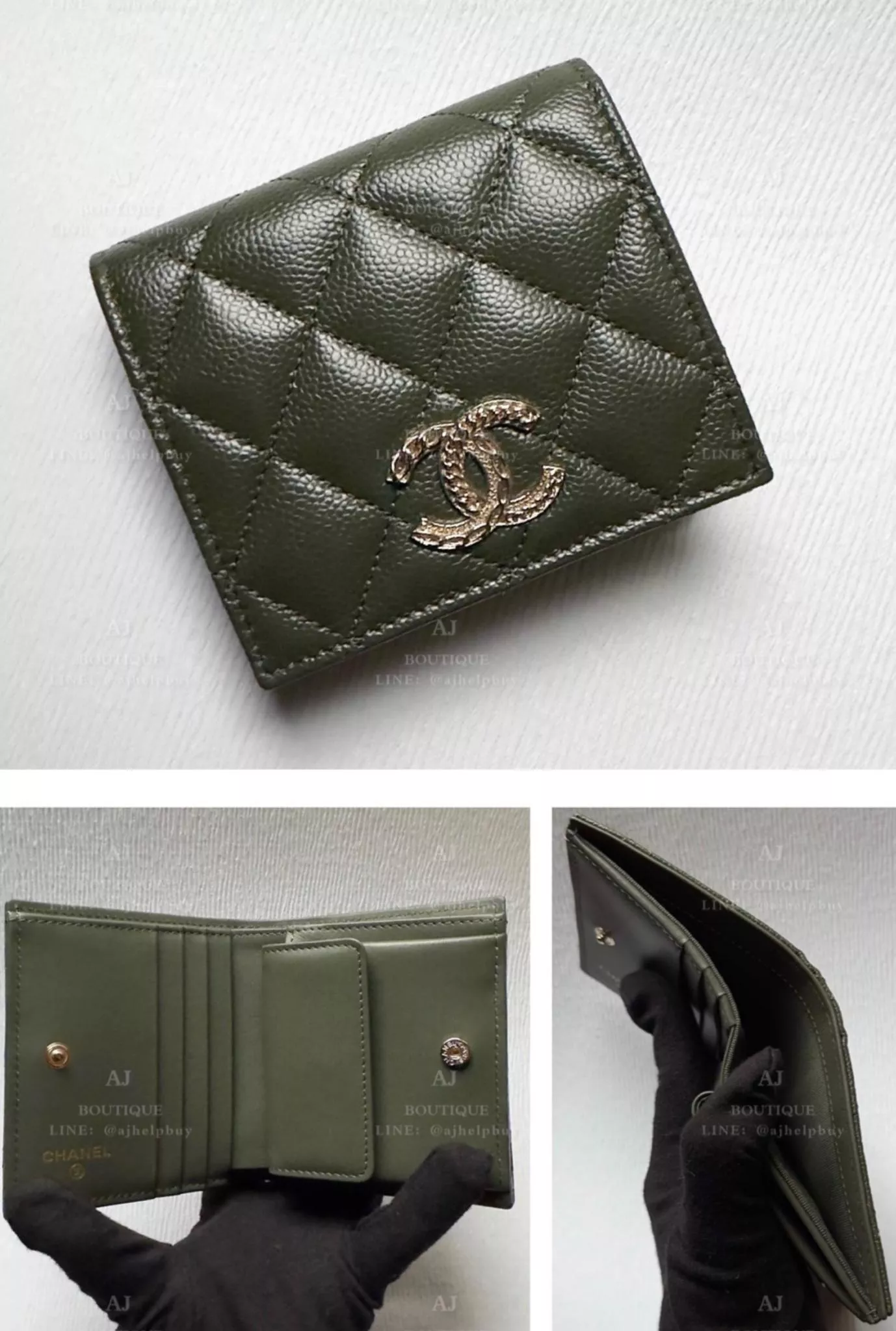 Chanel 釦式對開短夾 代購照片